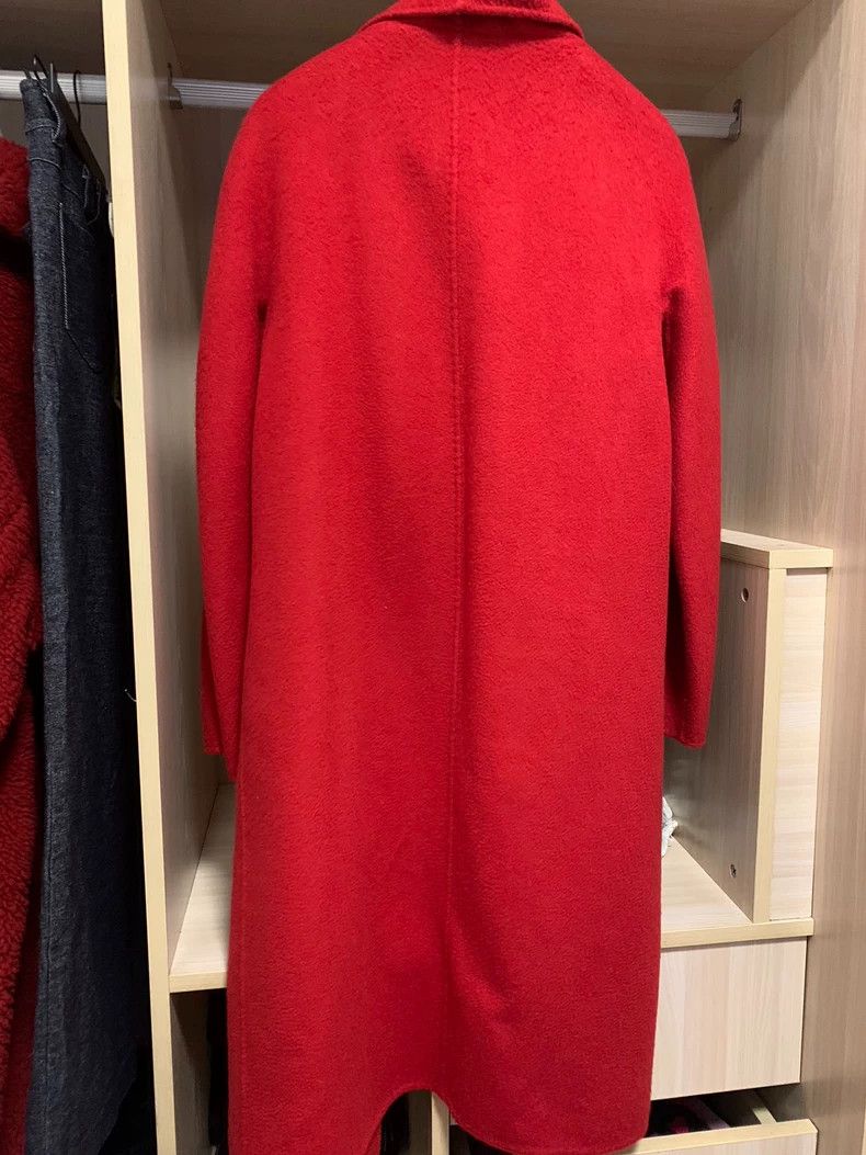 Max Mara Max Mara Coat lilia, true red, 100% cashmere water ripple Size L / US 10 / IT 46 - 4 Thumbnail
