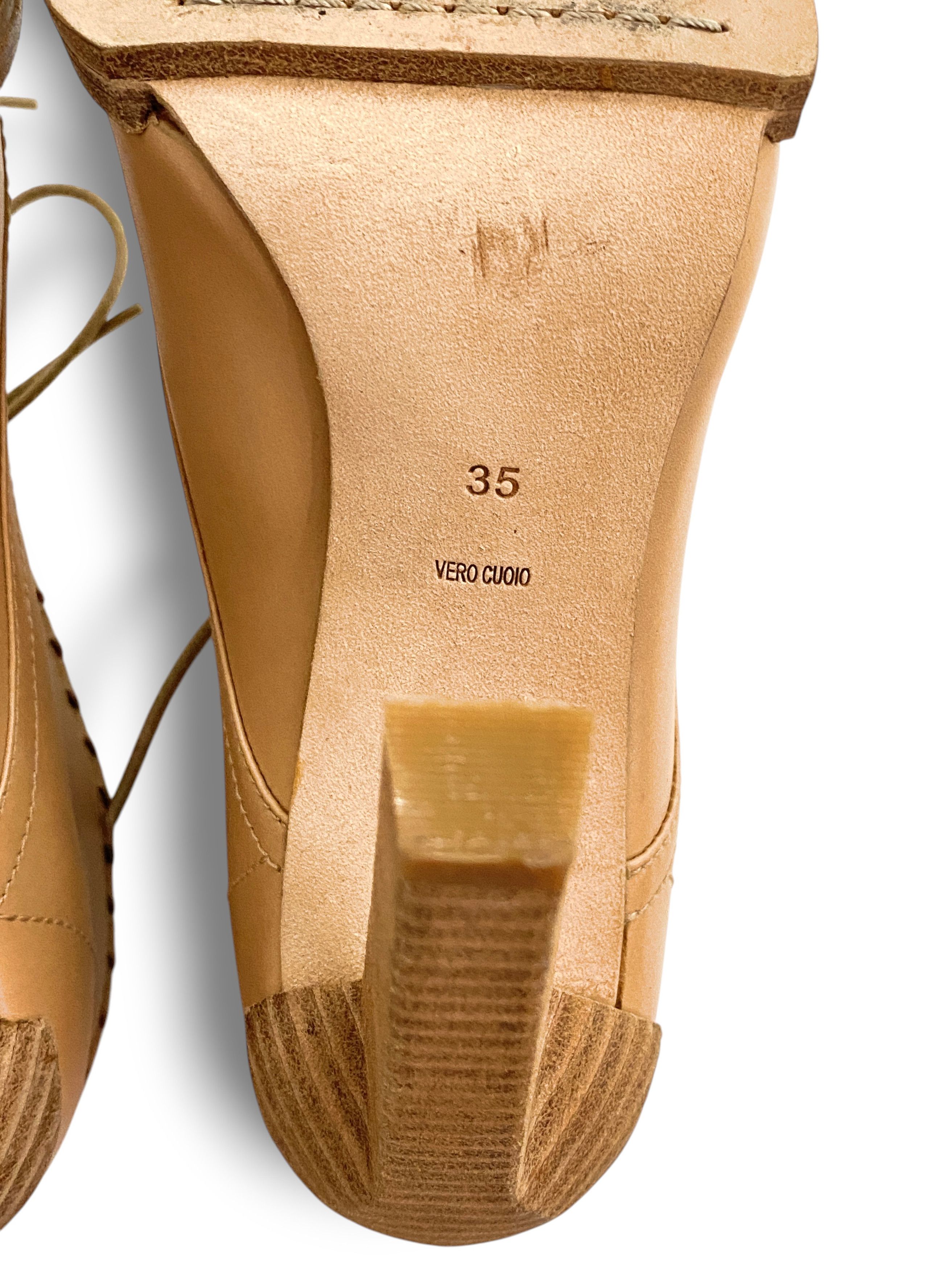 Alexander Wang Alexander Wang Sofi Beige Leather Lace-Up Heel Ankle Boots Size US 5 / IT 35 - 11 Thumbnail