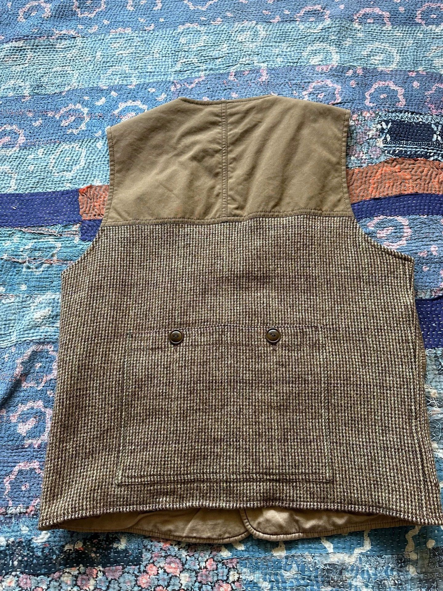 RRL Ralph Lauren Rugby RL RRL Waxed Wool Color Blocked Vest S Chest Buckle Size US S / EU 44-46 / 1 - 2 Thumbnail
