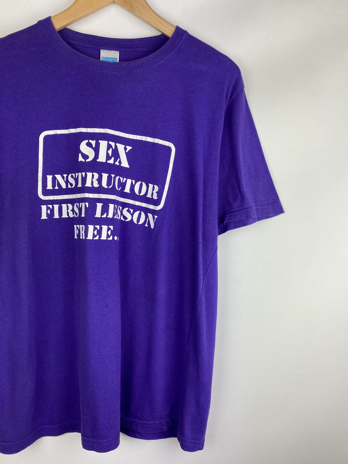 Vintage Sex Instructor First Lesson Free vintage men’s humor t shirt Size US L / EU 52-54 / 3 - 3 Thumbnail
