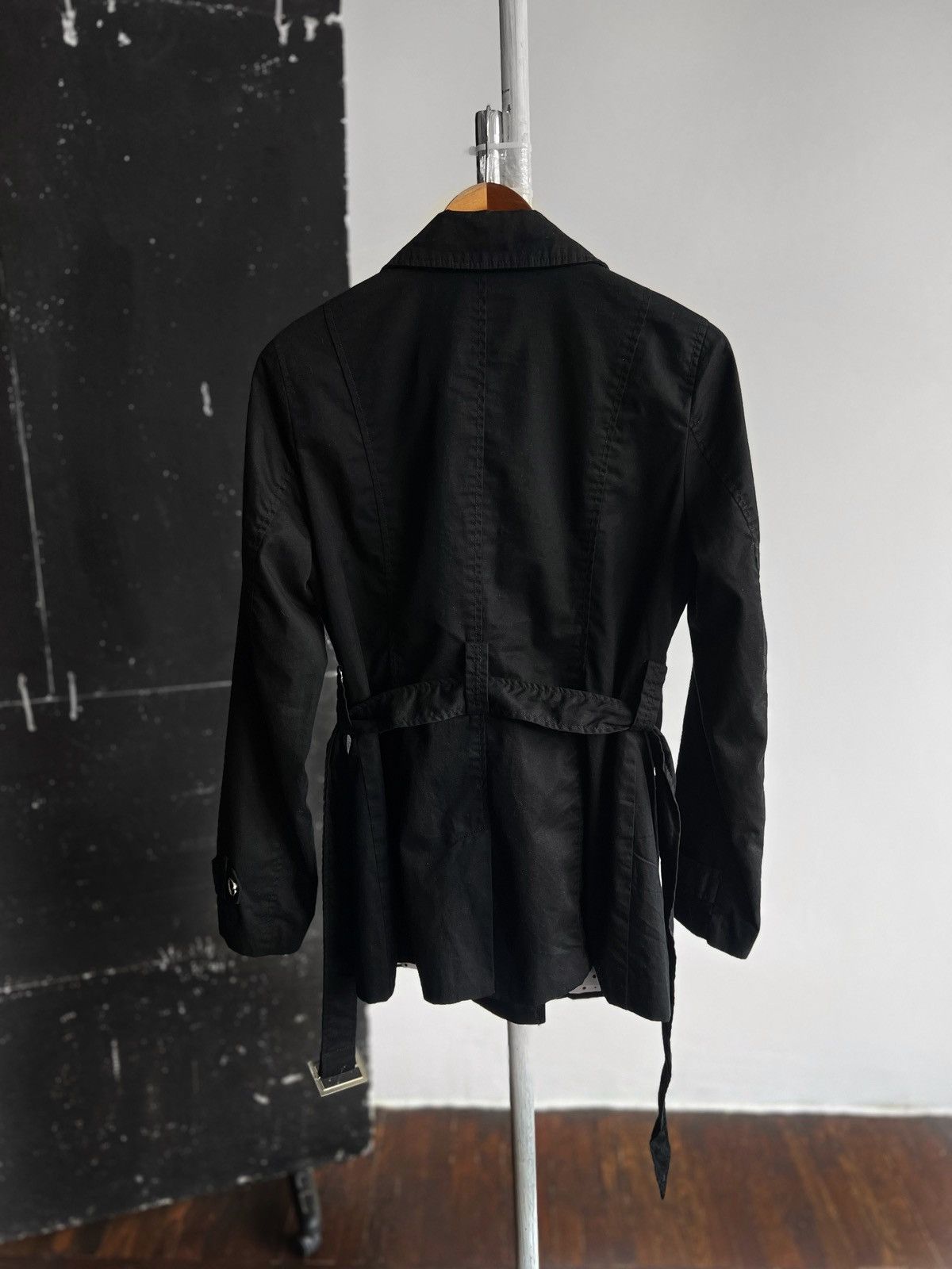 Designer × Guess Guess Womens Black Long Sleeve Belted Trench Pea Coat Jacket Size M / US 6-8 / IT 42-44 - 6 Thumbnail