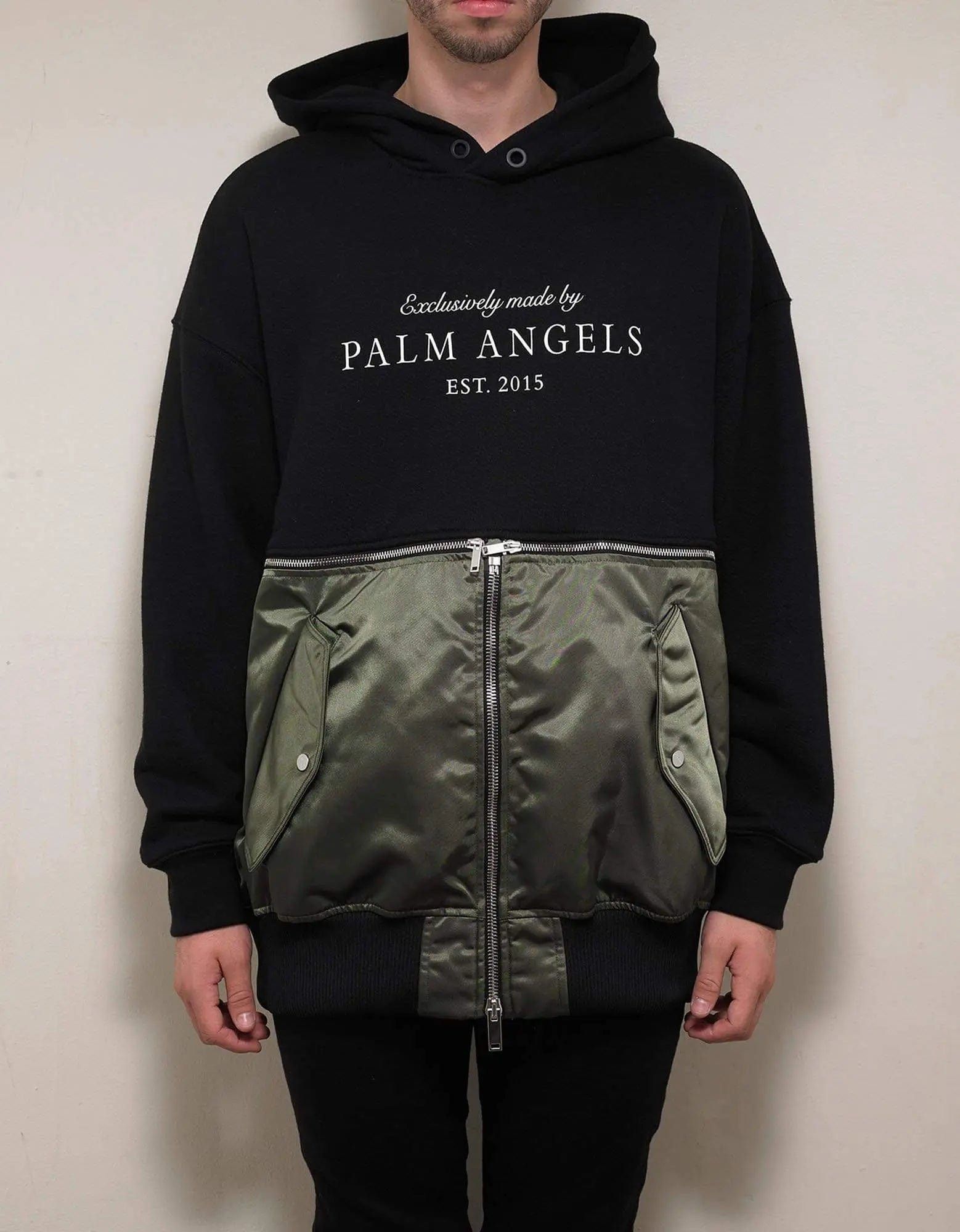 Palm Angels Palm Angels Black Hybrid Hoodie Size US L / EU 52-54 / 3 - 5 Thumbnail