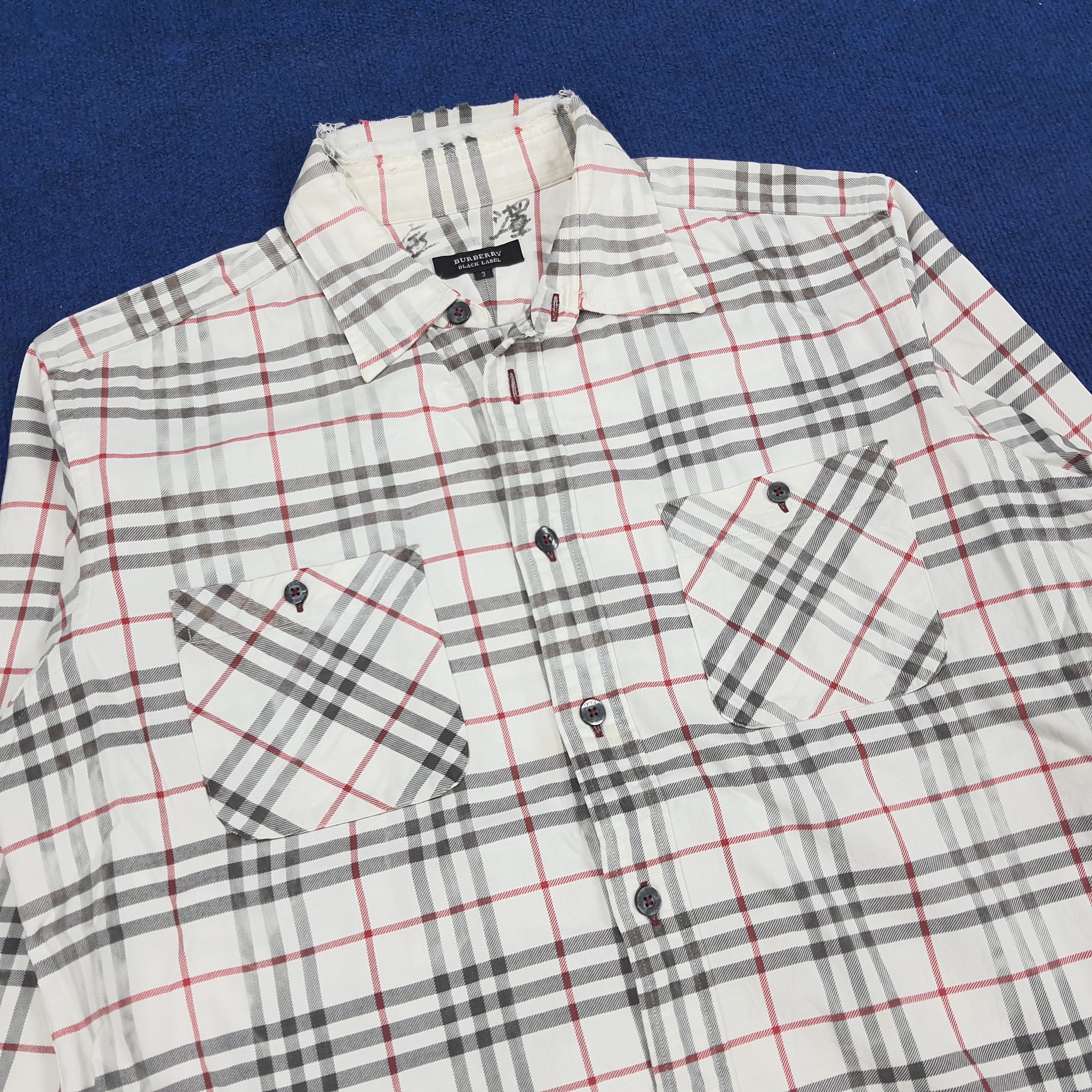 Burberry × Vintage Vintage Burberry Black Label Tartan Button Up Shirt Size US L / EU 52-54 / 3 - 2 Thumbnail