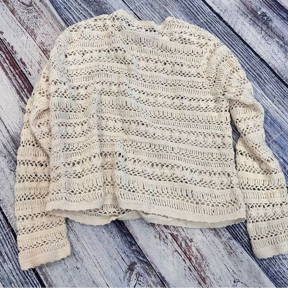 Other Vintage Tiara International Crochet Knit Cardigan Size L / US 10 / IT 46 - 4 Thumbnail