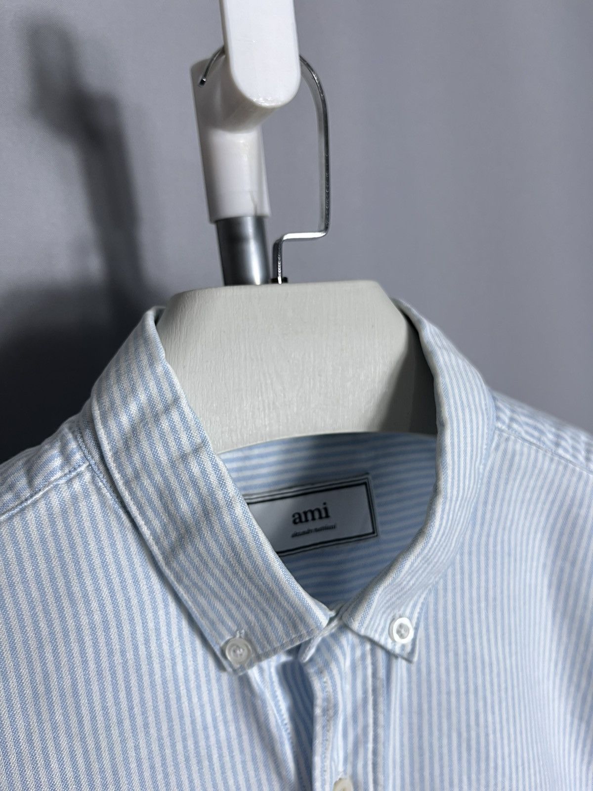 AMI Ami Shirt Button Down Striped Mens Blue Long Sleeve Size US S / EU 44-46 / 1 - 6 Thumbnail