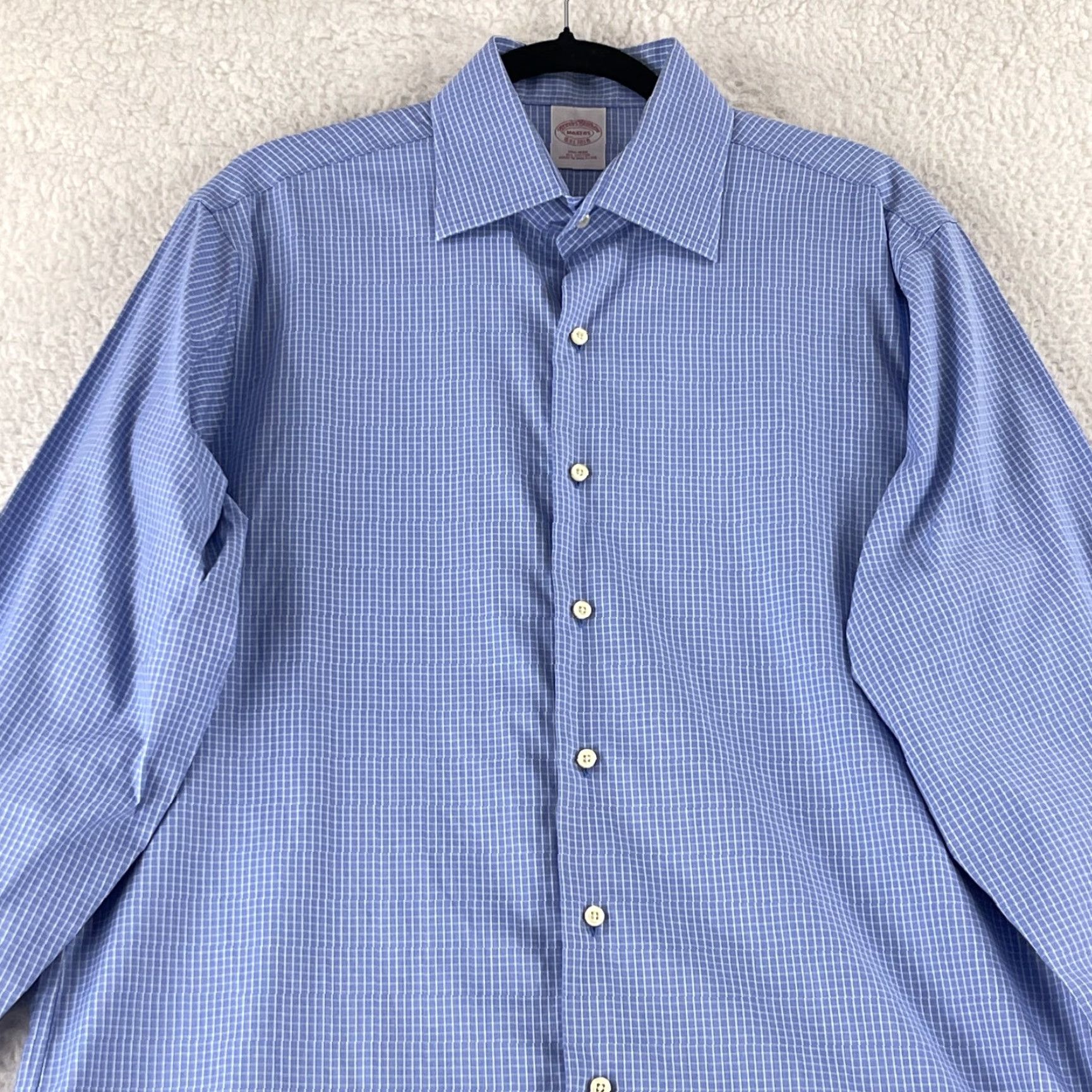 Brooks Brothers Brooks Brothers Button-Up Shirt Mens 2XL Blue Plaid Long Sleeve Non-Iron Dress Shirt Shirt Mens 2XL Blue Plaid Non-Iron Brooks Brothers Size US XXL / EU 58 / 5 - 3 Thumbnail
