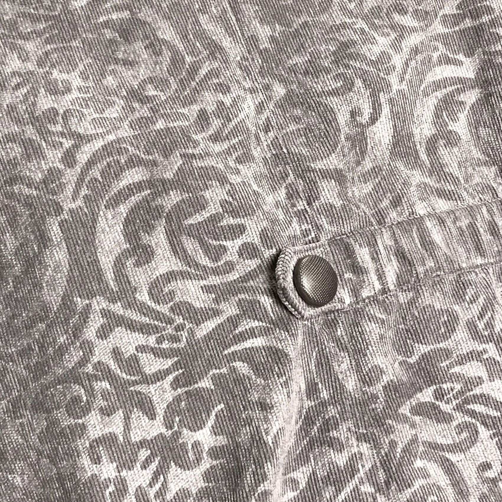 Vintage Christopher & Banks Women Gray Damask Corduroy Stretch Zip Blazer Jacket XL Size XL / US 12-14 / IT 48-50 - 5 Thumbnail