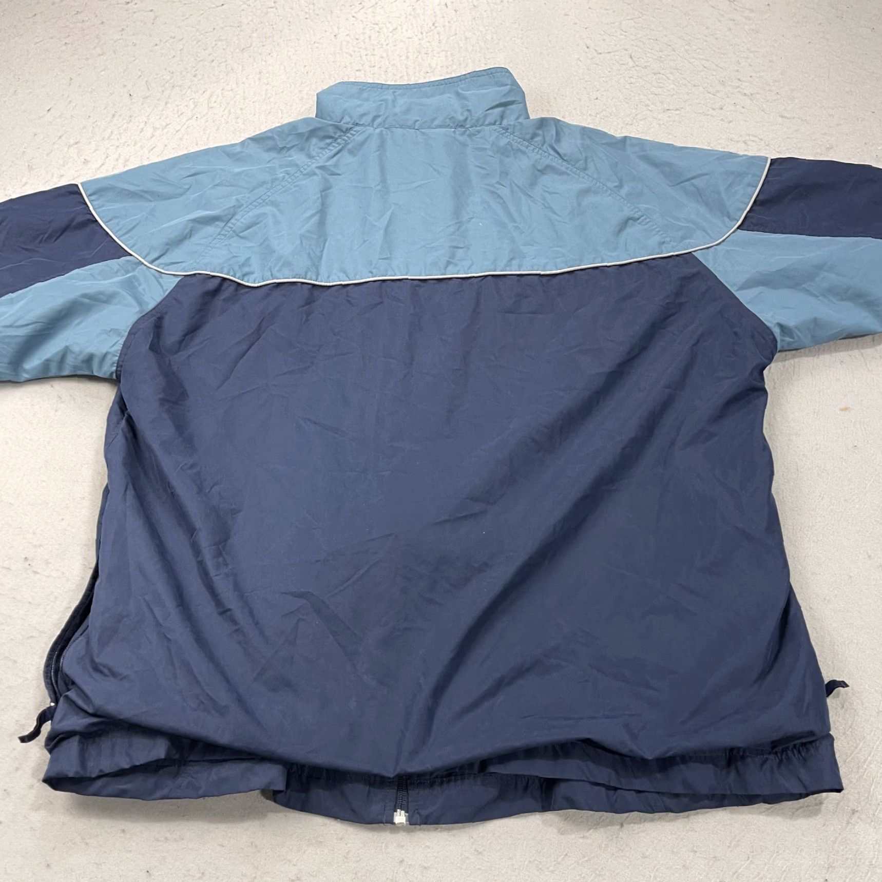 Nike VINTAGE Nike Jacket Mens 2XL Blue Windbreaker Zip Swoosh 90s Retro Sports Geometric Lined Size US XXL / EU 58 / 5 - 7 Thumbnail