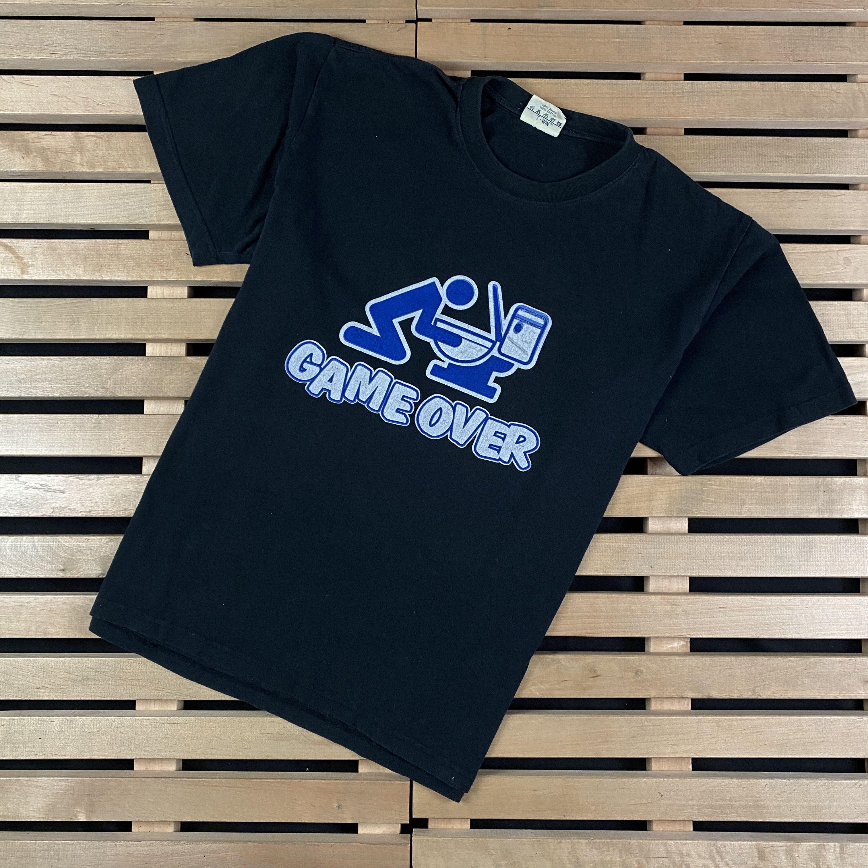 Vintage Mens Vintage T-Shirt Game Over Puke Toilet Size L Size US L / EU 52-54 / 3 - 1 Thumbnail