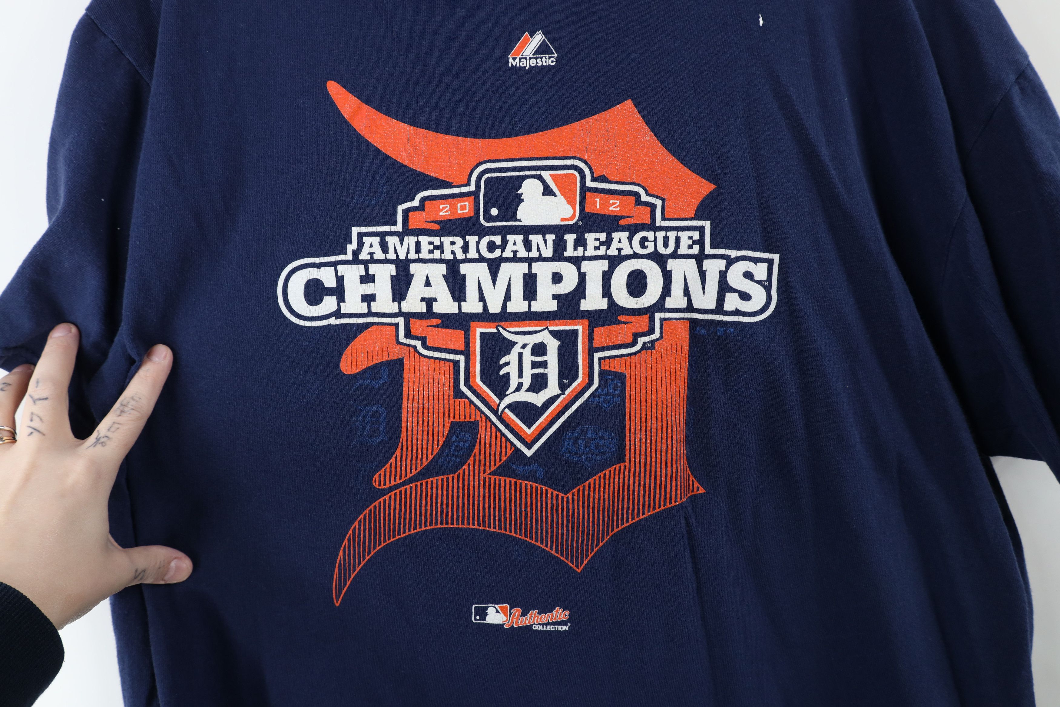 Majestic × Vintage Vintage Majestic AL Champs Detroit Tigers Baseball T-Shirt Size US XL / EU 56 / 4 - 7 Thumbnail