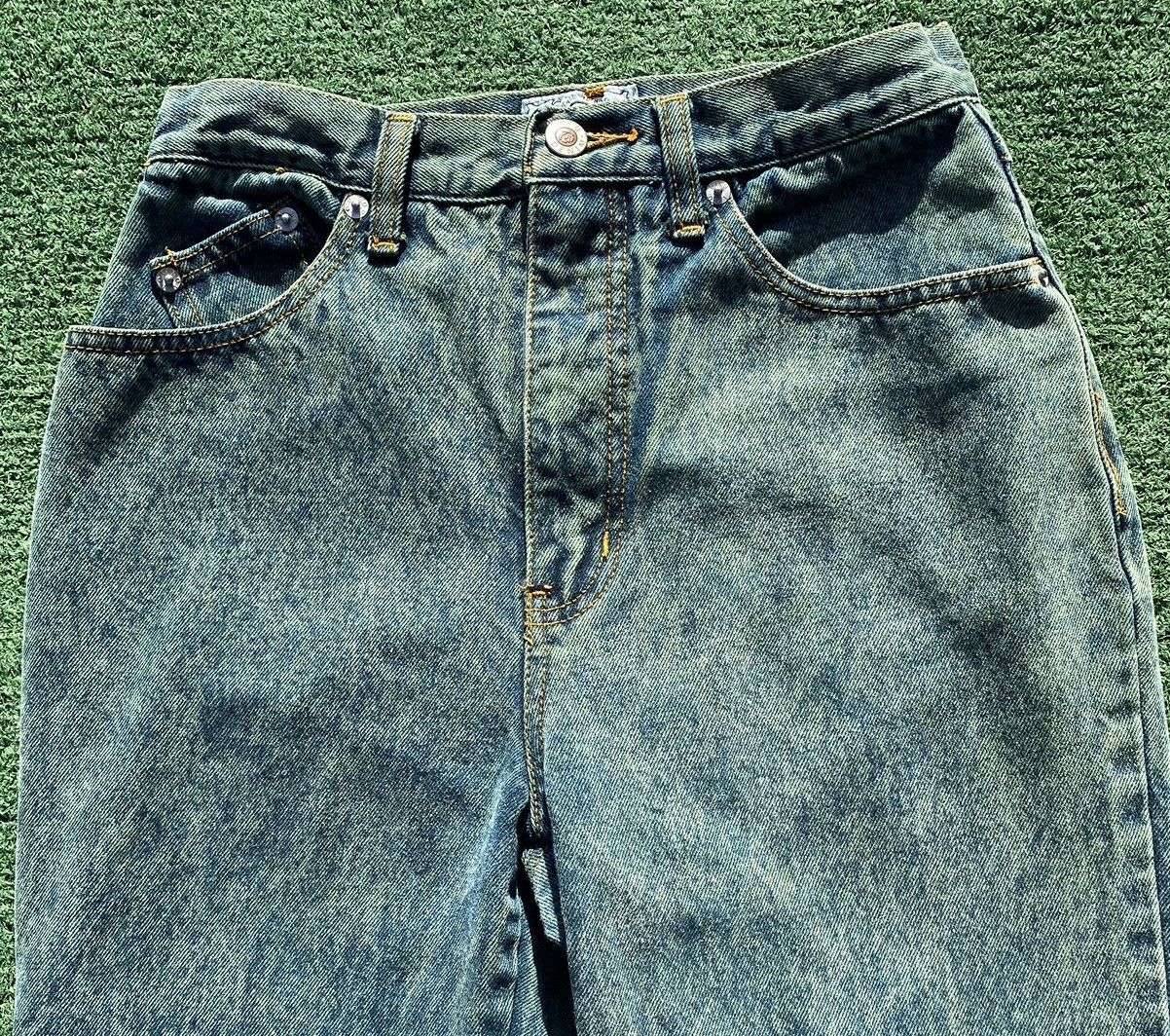 Vintage Vintage 80’s IOU Green Acid Wash Skinny Denim Jean 24” Waist Size 24" / US 00 / IT 34 - 6 Thumbnail