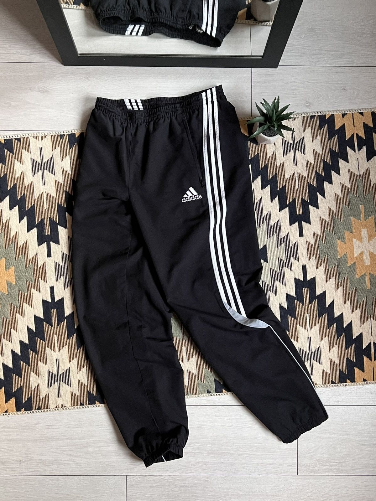 Vintage Adidas 3 Stripes Nylon Hype BaggyPants