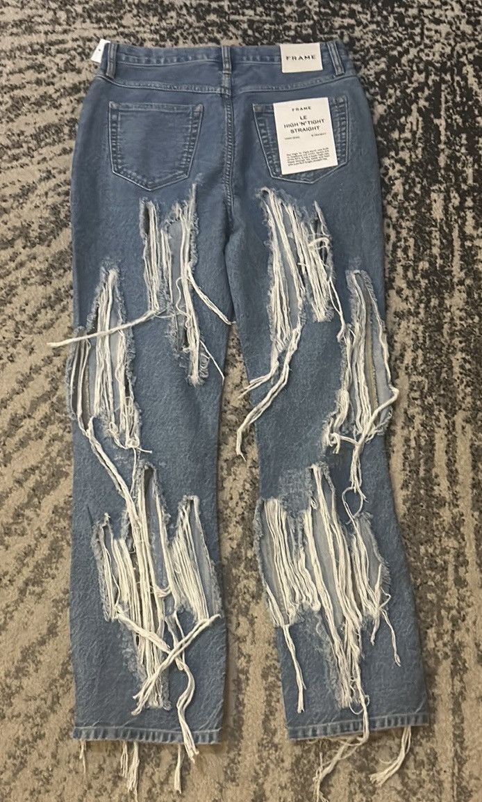 Frame Frame Atelier Le High N Tight Straight Dreamland Shred Jeans Size 28" / US 6 / IT 42 - 4 Thumbnail
