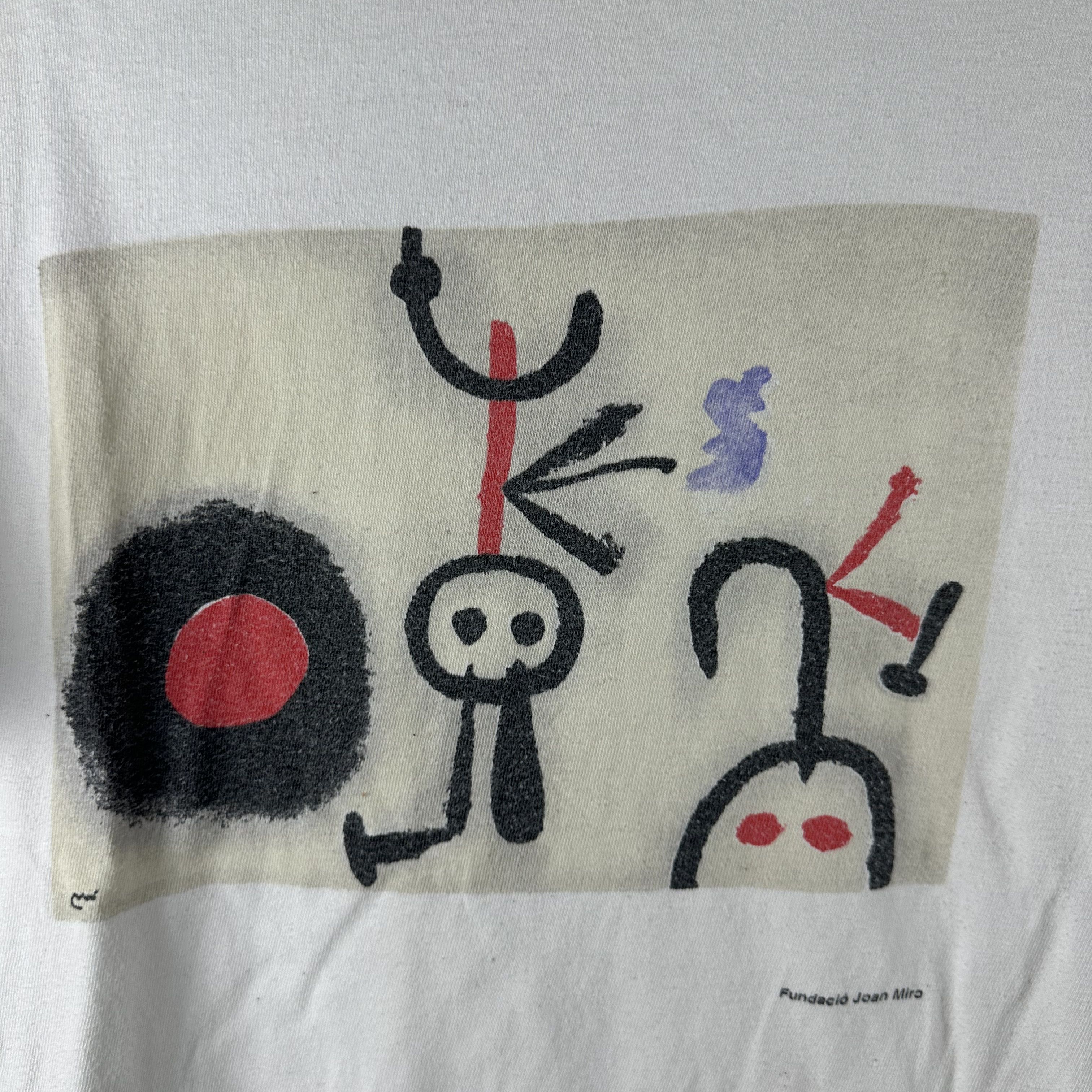 Vintage ​​​​Vintage 90s Fundacio Joan Miro Abstract Art T-shirt Size US M / EU 48-50 / 2 - 2 Thumbnail