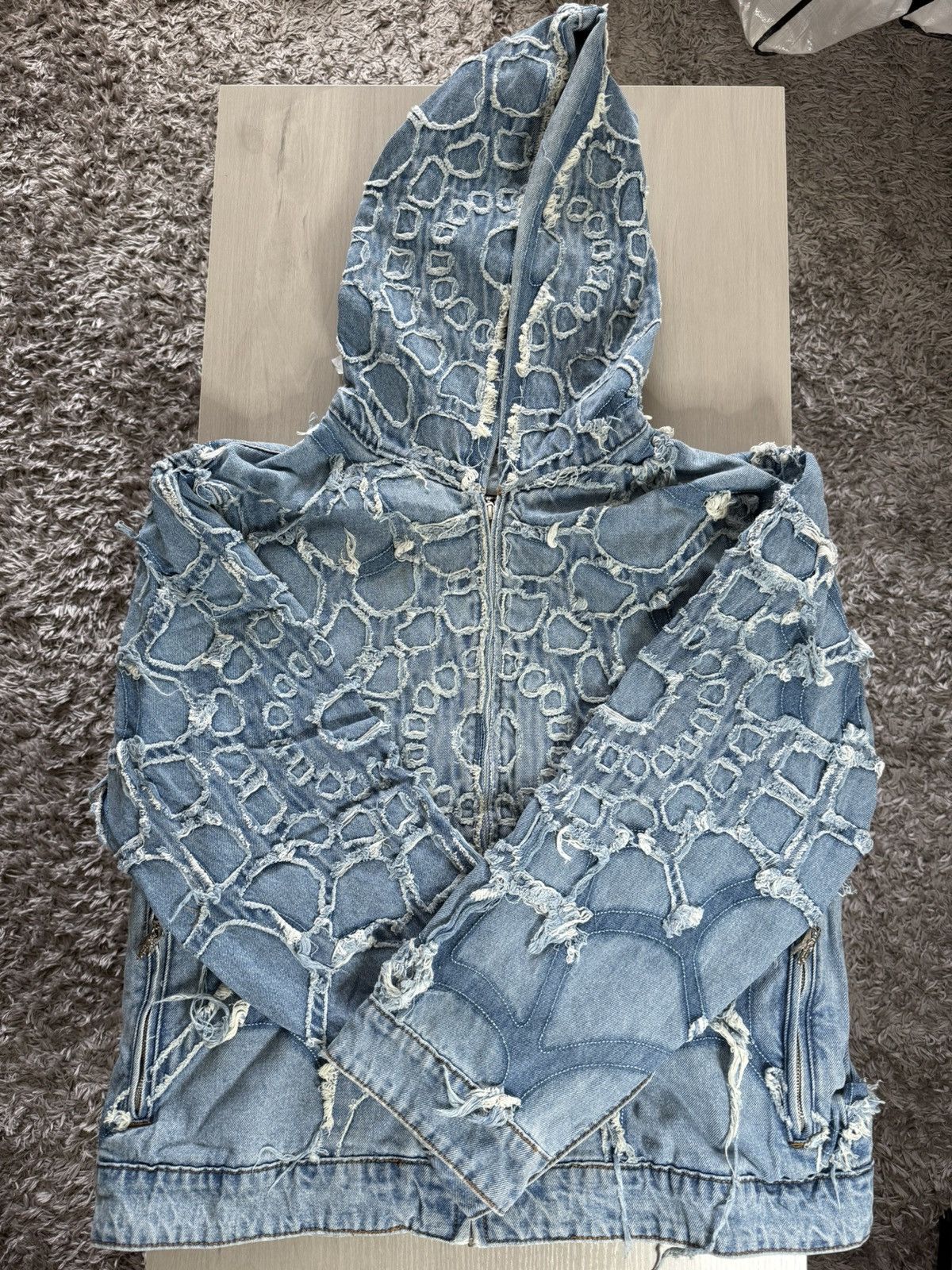 Revenge Revenge spider web denim jacket Size US XXL / EU 58 / 5 - 1 Thumbnail