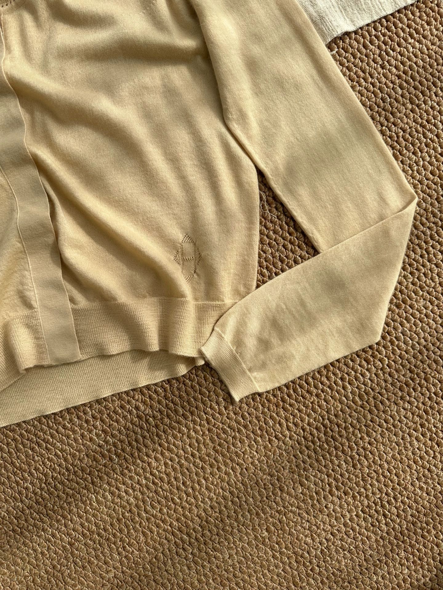 Hermes HERMES JPG h-embroidered cashmere cardigan women's tan Size M / US 6-8 / IT 42-44 - 3 Thumbnail