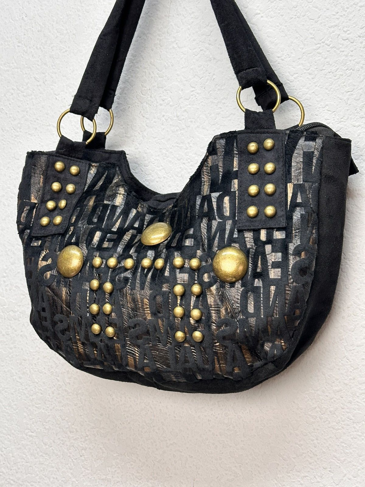 Just Cavalli Rundholz Black Studded Tote Shoulder Bag 30x40cm Size ONE SIZE - 3 Thumbnail