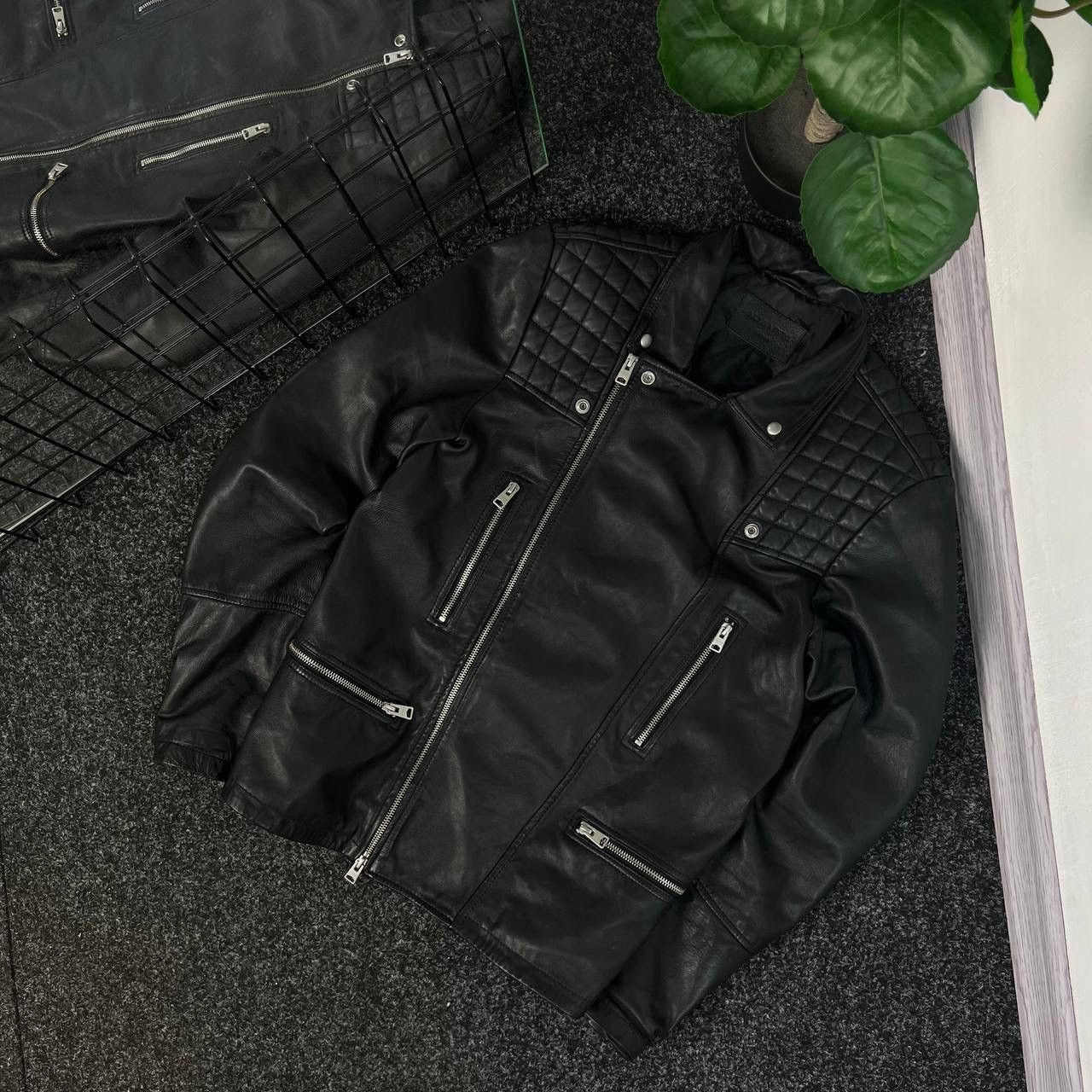 Allsaints Allsaints leather jacket biker luxury Avan gard motorcycle Size L / US 10 / IT 46 - 1 Thumbnail
