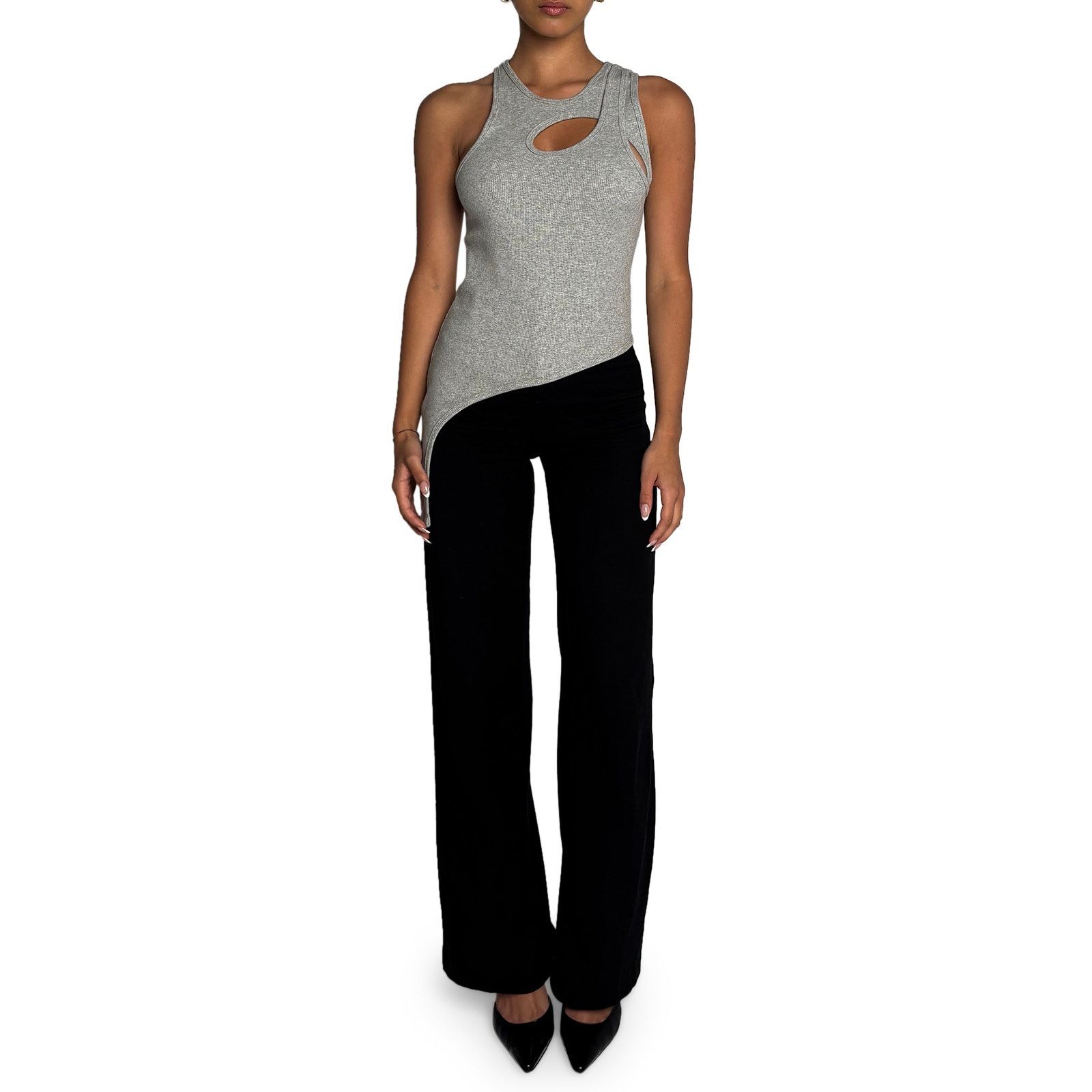 Dion Lee Grey Ribbed Cut Out Tank Size S / US 4 / IT 40 - 5 Thumbnail