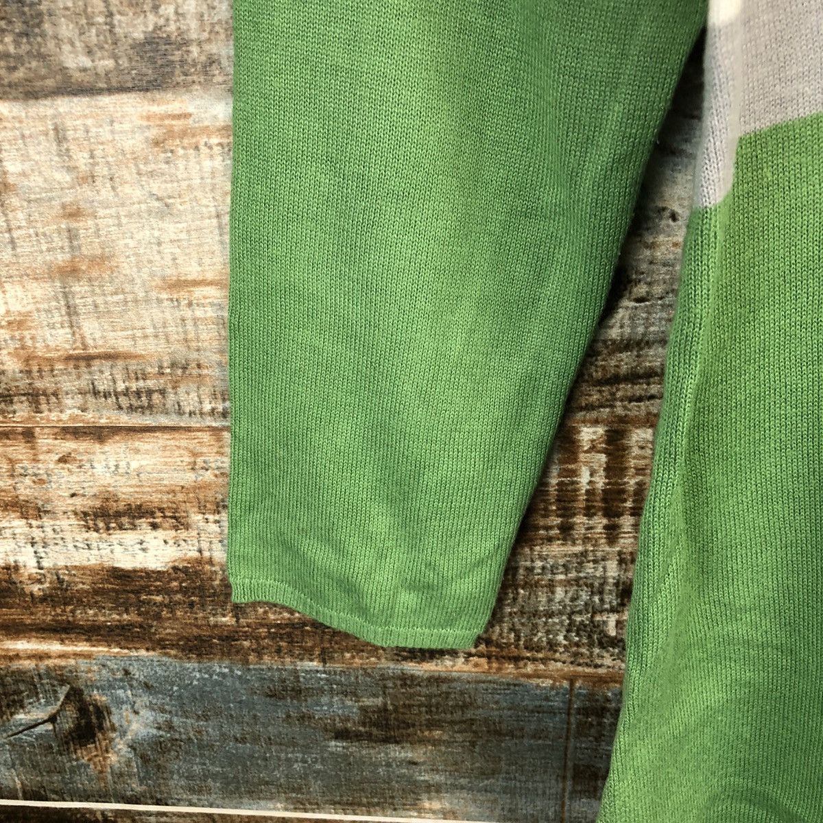 Homespun Knitwear × Japanese Brand × OVER THE STRiPES Kawa Okada Stripe Knitwear #A1253 Size L / US 10 / IT 46 - 7 Thumbnail