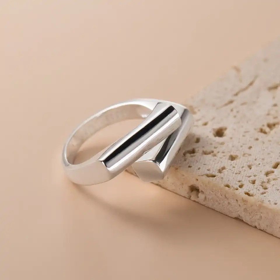 Jewelry × Vintage 925 Sterling Silver Unique Simple Ring Size ONE SIZE - 4 Thumbnail