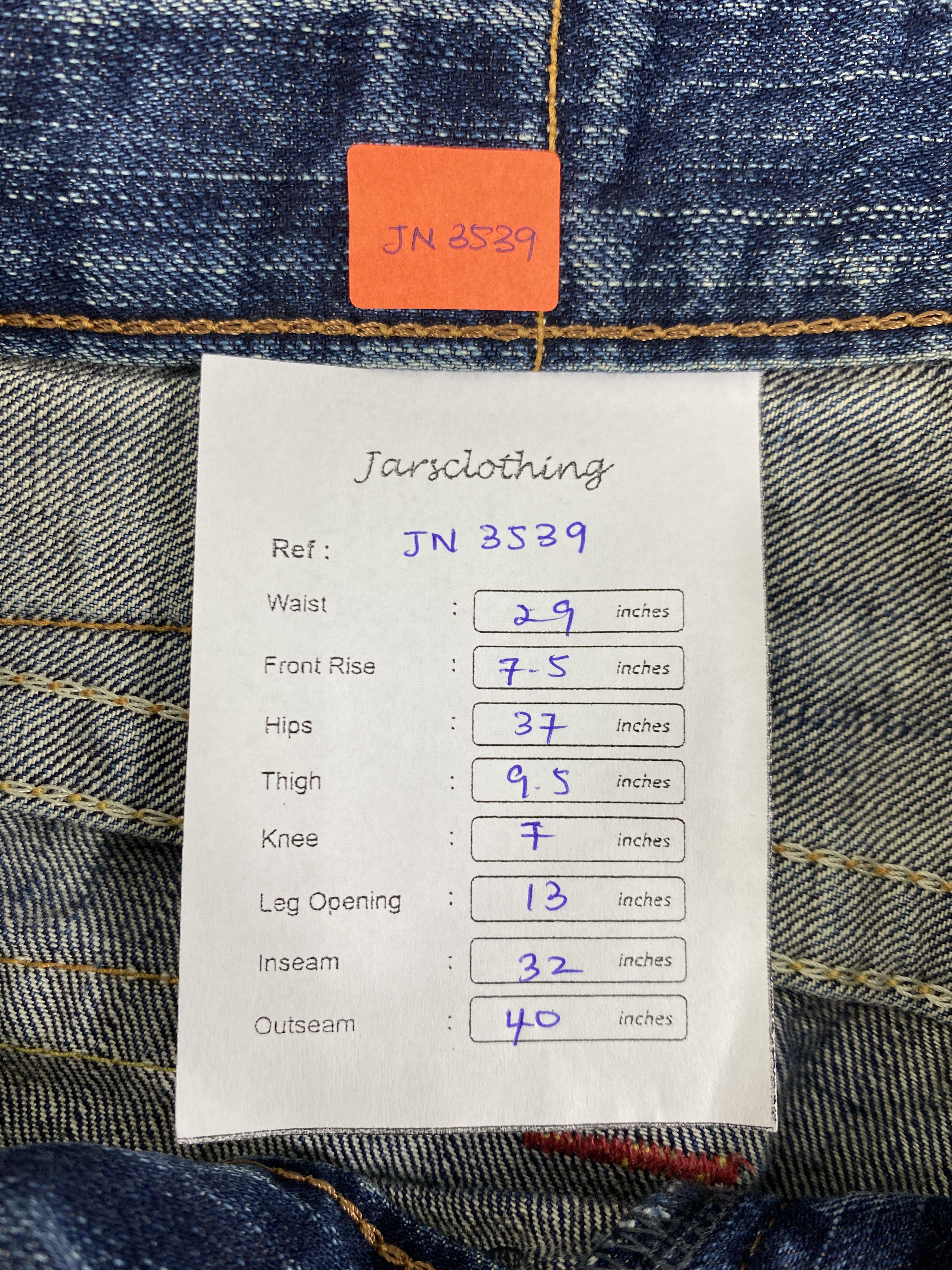Japanese Brand Distressed Blue Vintage Edwin Jeans 29x32 Denim- JN3539 Size 29" - 8 Thumbnail