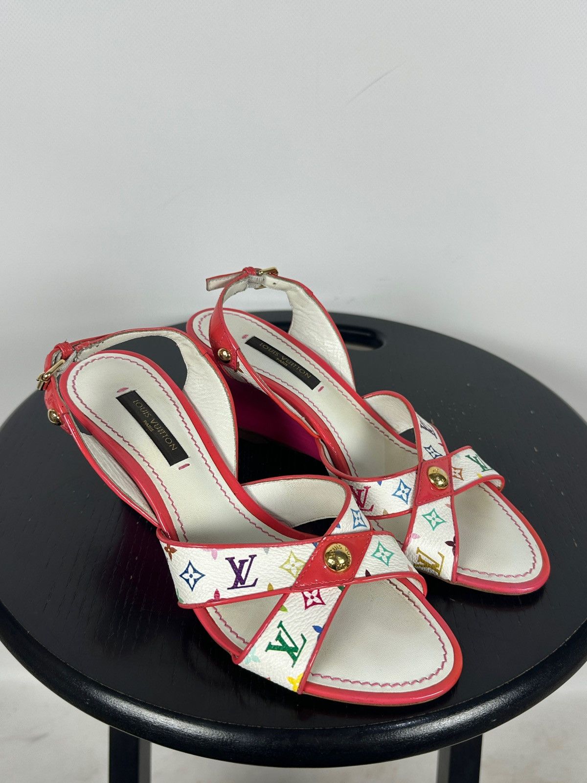 Louis Vuitton × Takashi Murakami 2009 Vintage Louis Vuitton x Takashi Murakami Wedge Sandal Size US 4.5 / IT 34.5 - 1 Thumbnail
