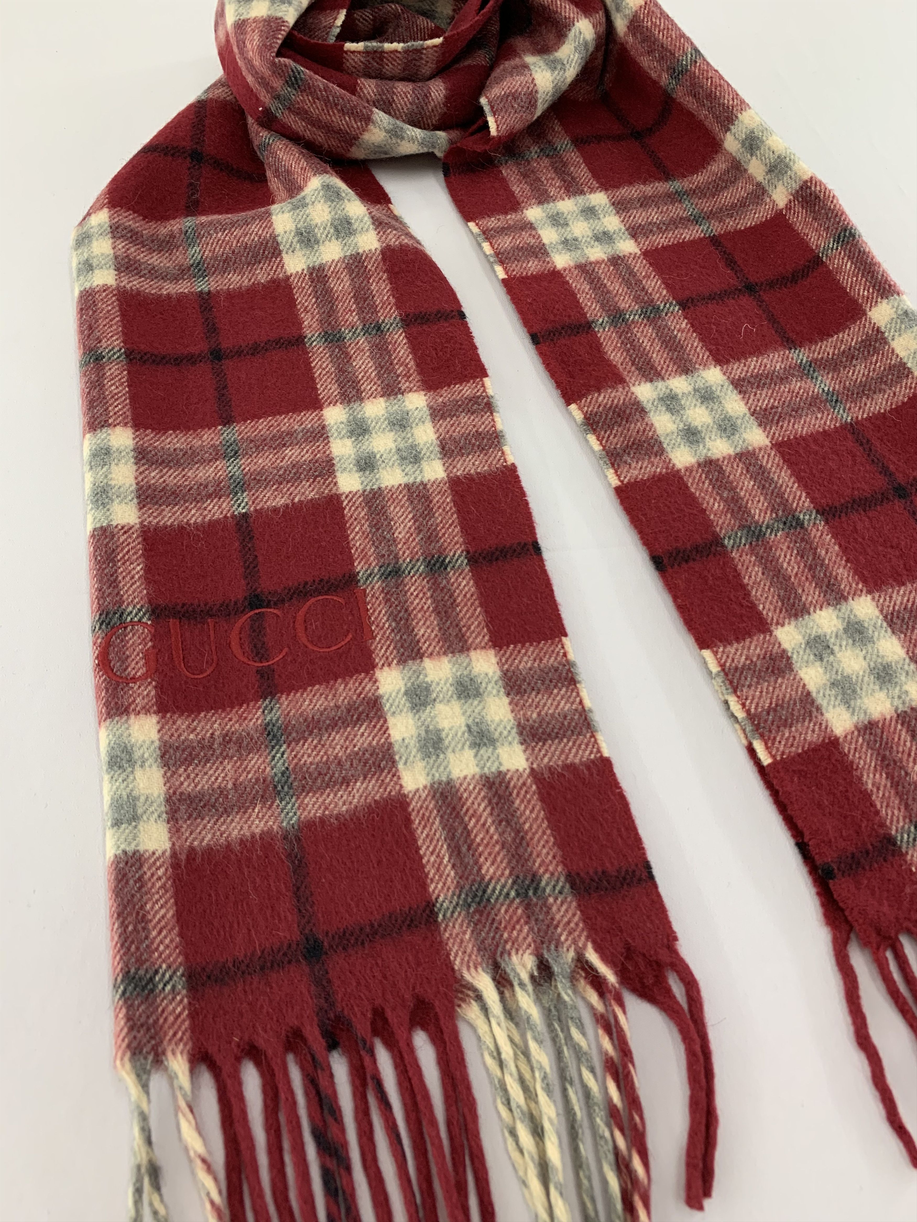 Gucci Vintage 90s Gucci Scarf Cashmere Muffler Neck Wrap BL4015 Size ONE SIZE - 5 Thumbnail