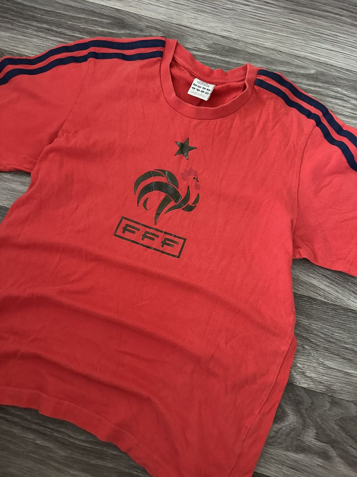 Adidas × Vintage Vintage Adidas 2008 France y2k T shirt Big Logo hype Size US S / EU 44-46 / 1 - 2 Thumbnail