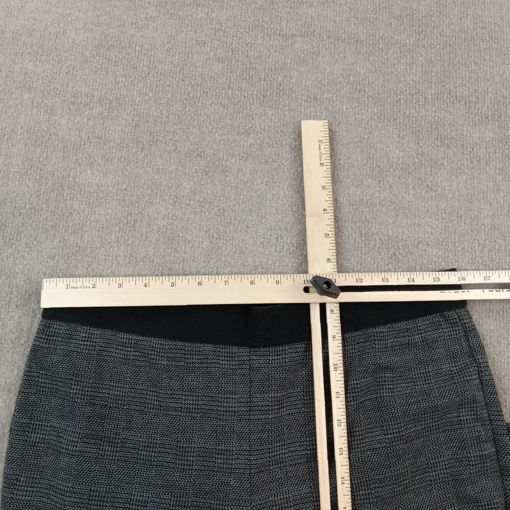 Talbots Talbots Black White Plaid Ankle Pants Womens 12 Elastic Waistband Stretch Polyester Size 32" / US 10 / IT 46 - 4 Thumbnail
