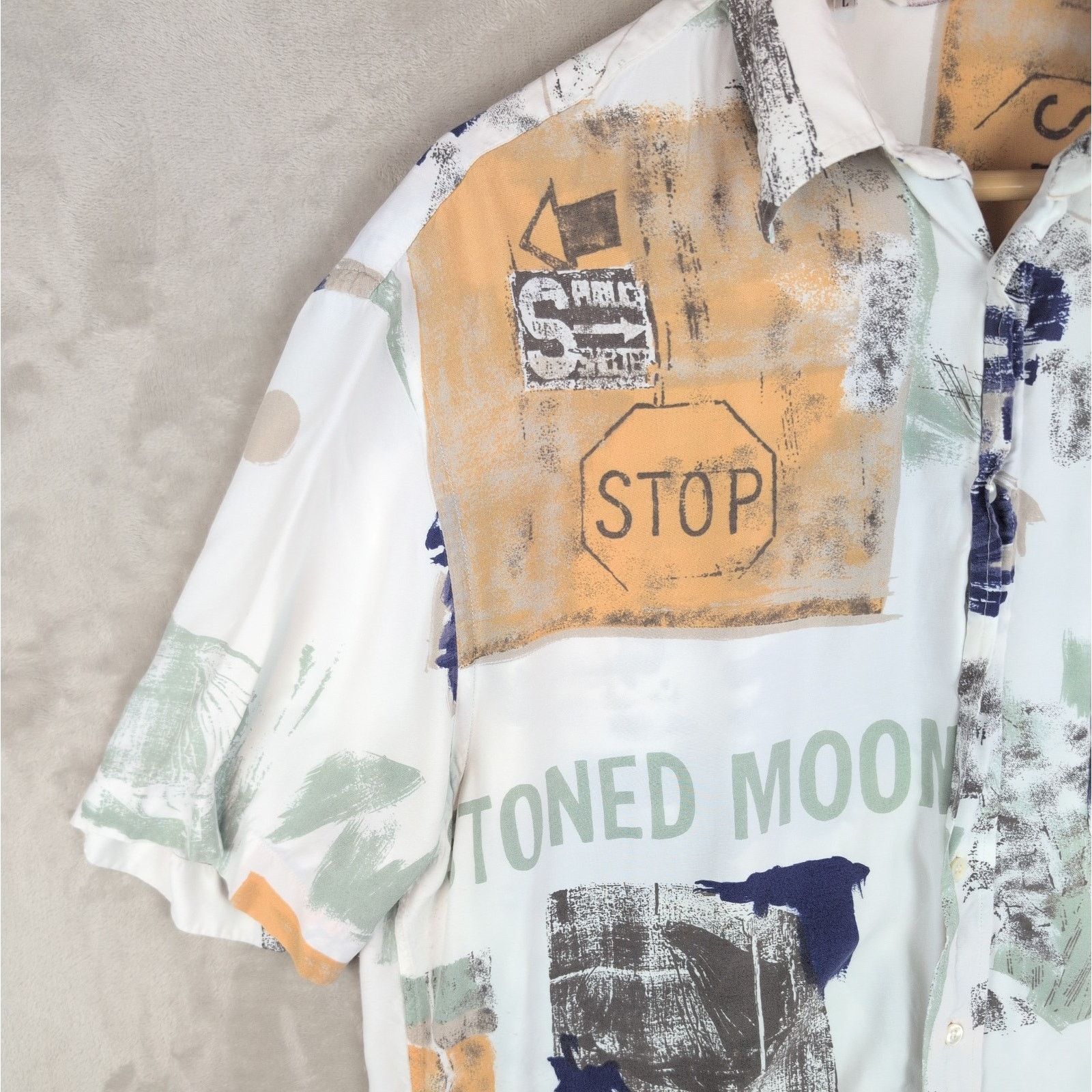 Other 90s Turbo Stoned Moon Men's L Abstract Print Shirt Size US L / EU 52-54 / 3 - 5 Thumbnail