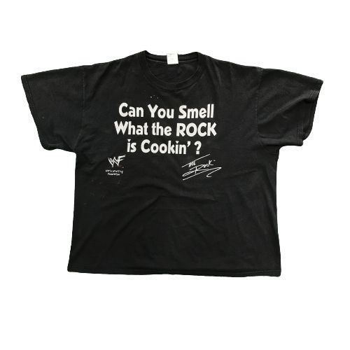 WWF WWF The Rock Can You Smell What The Rock Is Cooking Black T- Size US XL / EU 56 / 4 - 1 Thumbnail