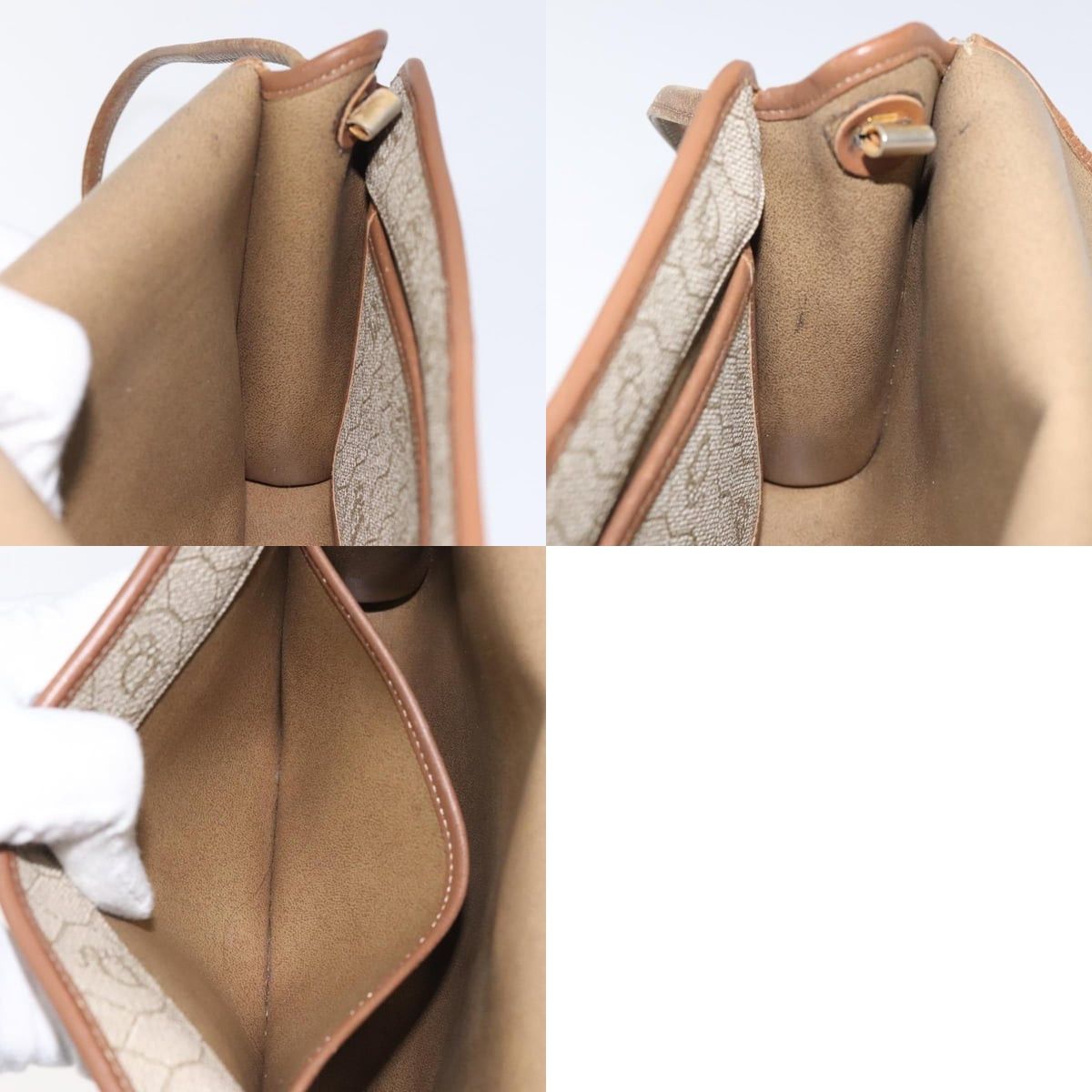 Dior DIOR Honeycomb Canvas Shoulder Bag Pvc Leather Beige Gold Size ONE SIZE - 12 Thumbnail