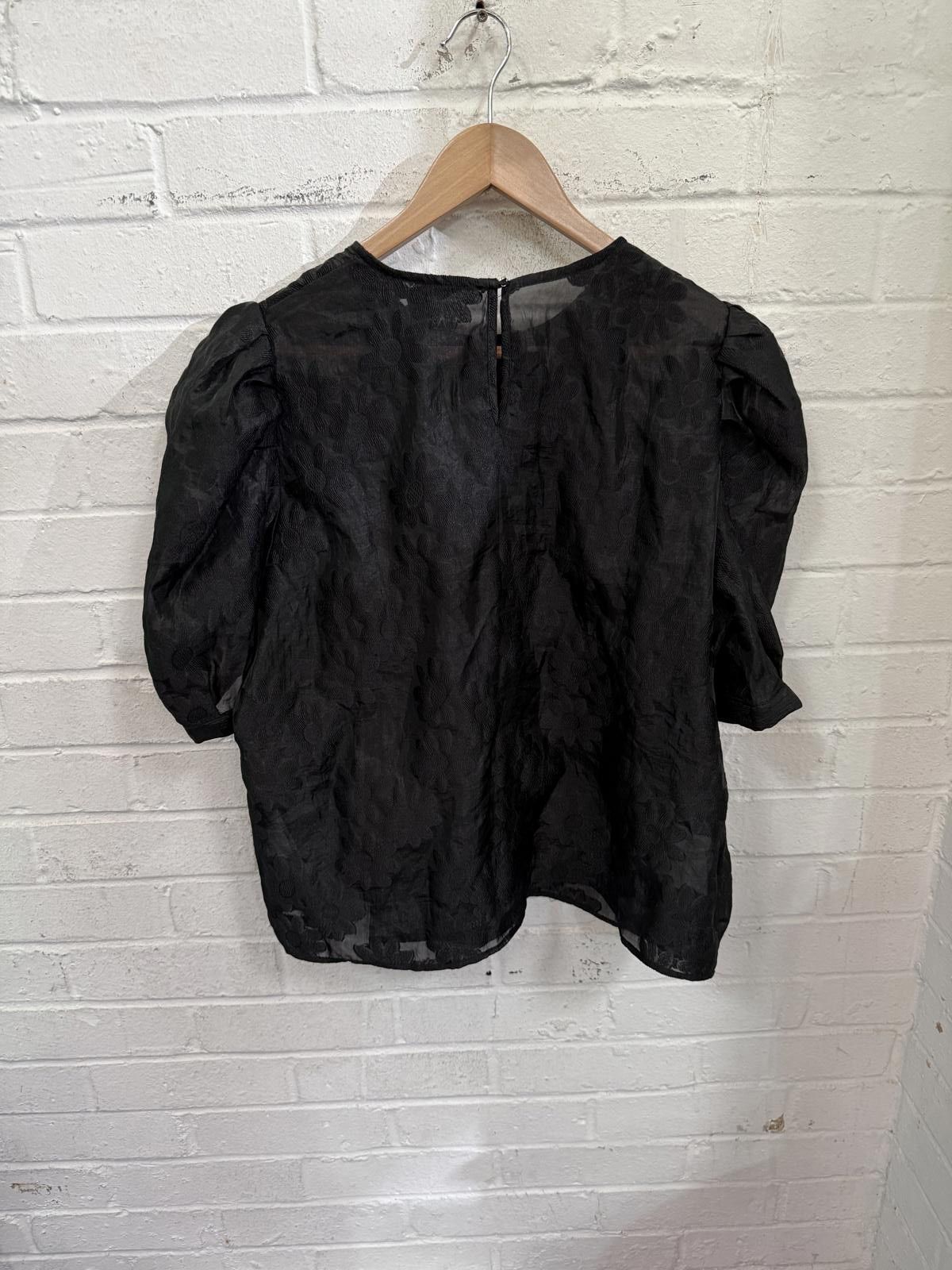 New Look New Look Black Puff Sleeve Blouse UK 18 EU 46 USA 14 Size XL / US 12-14 / IT 48-50 - 2 Thumbnail