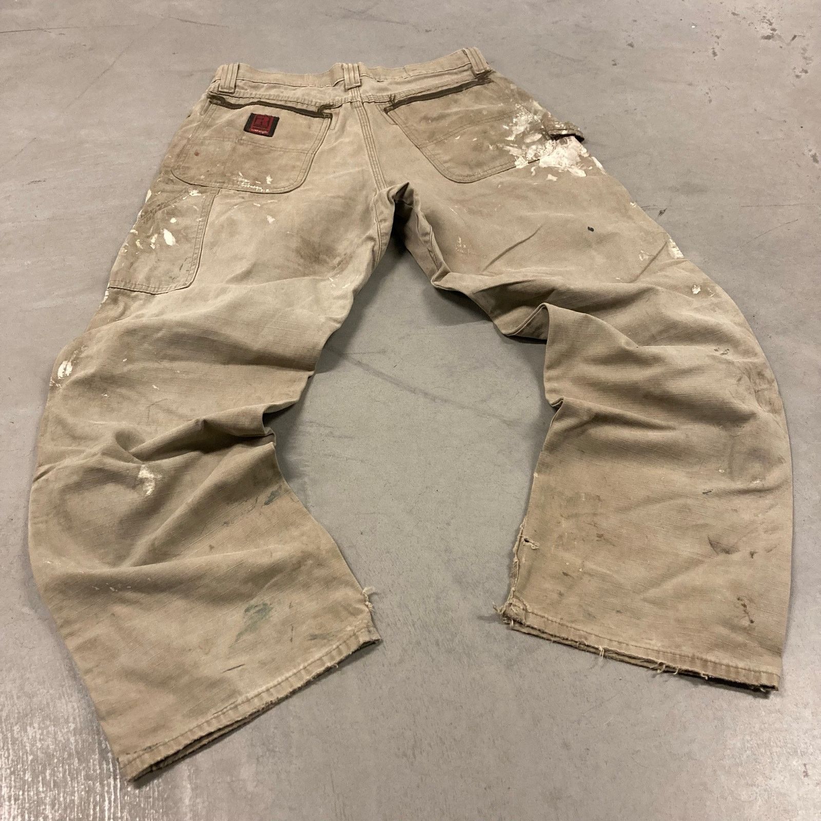 Vintage × Wrangler vintage baggy thrashed wrangler riggs cargo pants 33x31 Size US 33 - 2 Thumbnail