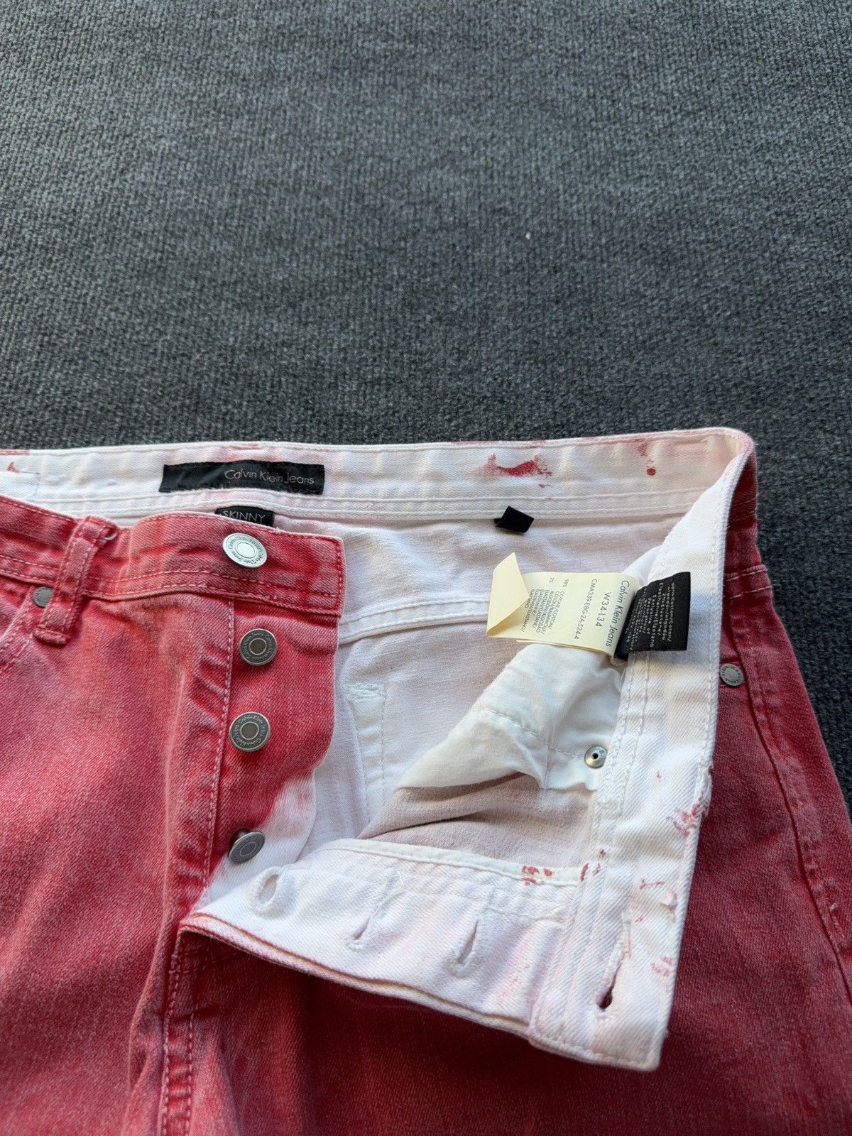 Calvin Klein 00s Calvin Klein Jeans Archive Red Dyed Skinny Denim W34 Size US 34 / EU 50 - 9 Thumbnail