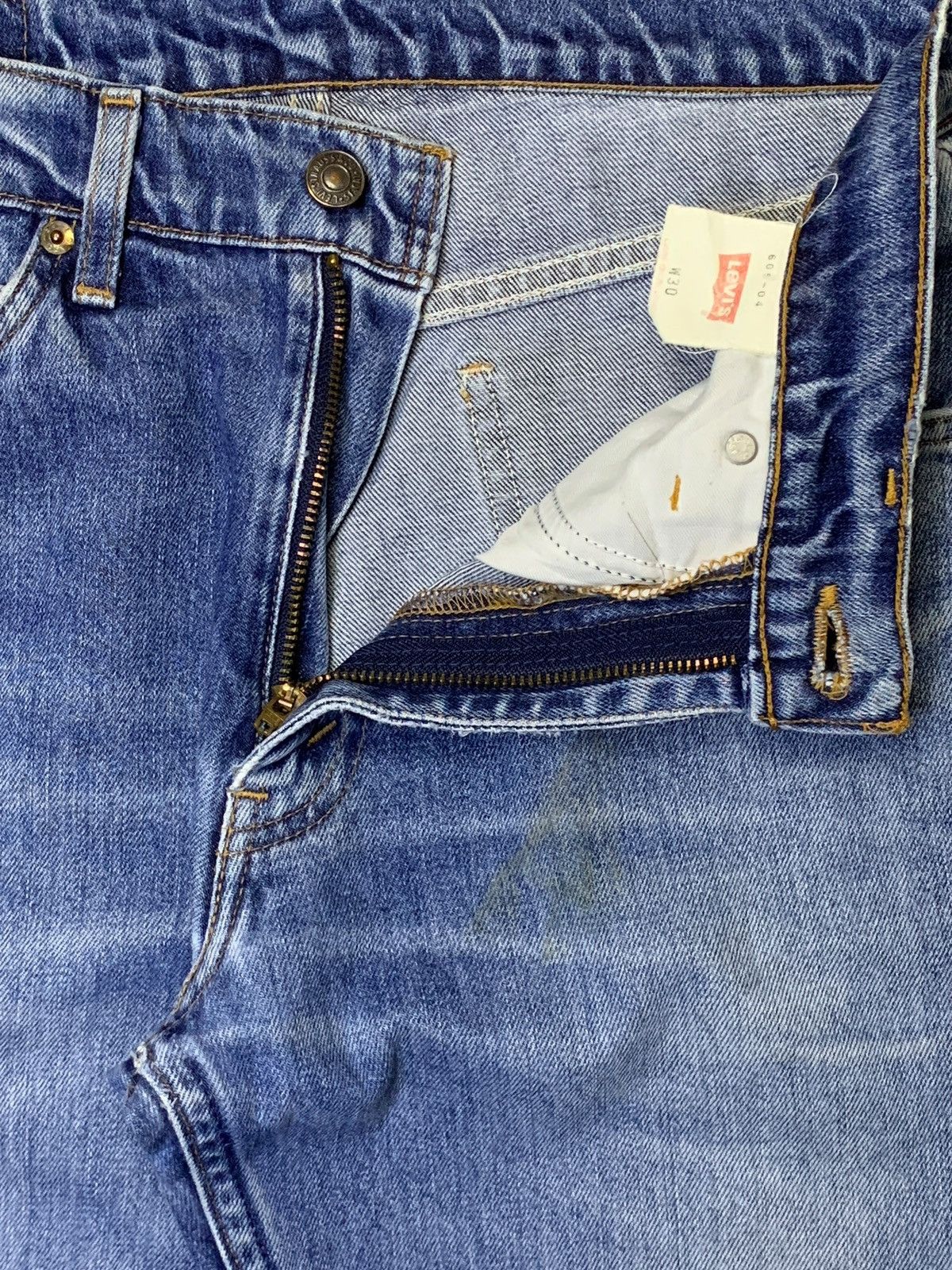 Levi's Vintage 80s Levis 605 Orange Tab Blue Wash Distressed Jeans Size US 30 / EU 46 - 10 Thumbnail