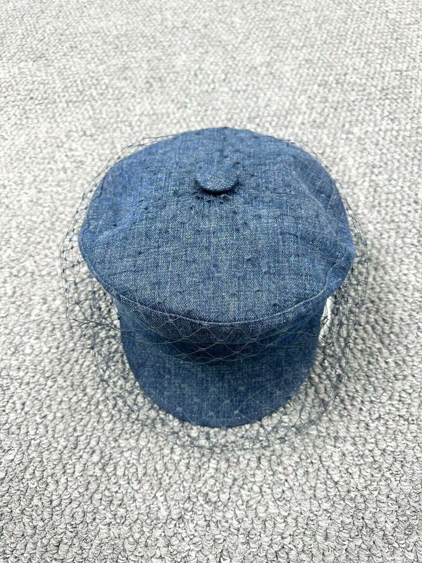 Dior Dior Blue Denim Mesh Beret Size ONE SIZE - 1 Thumbnail
