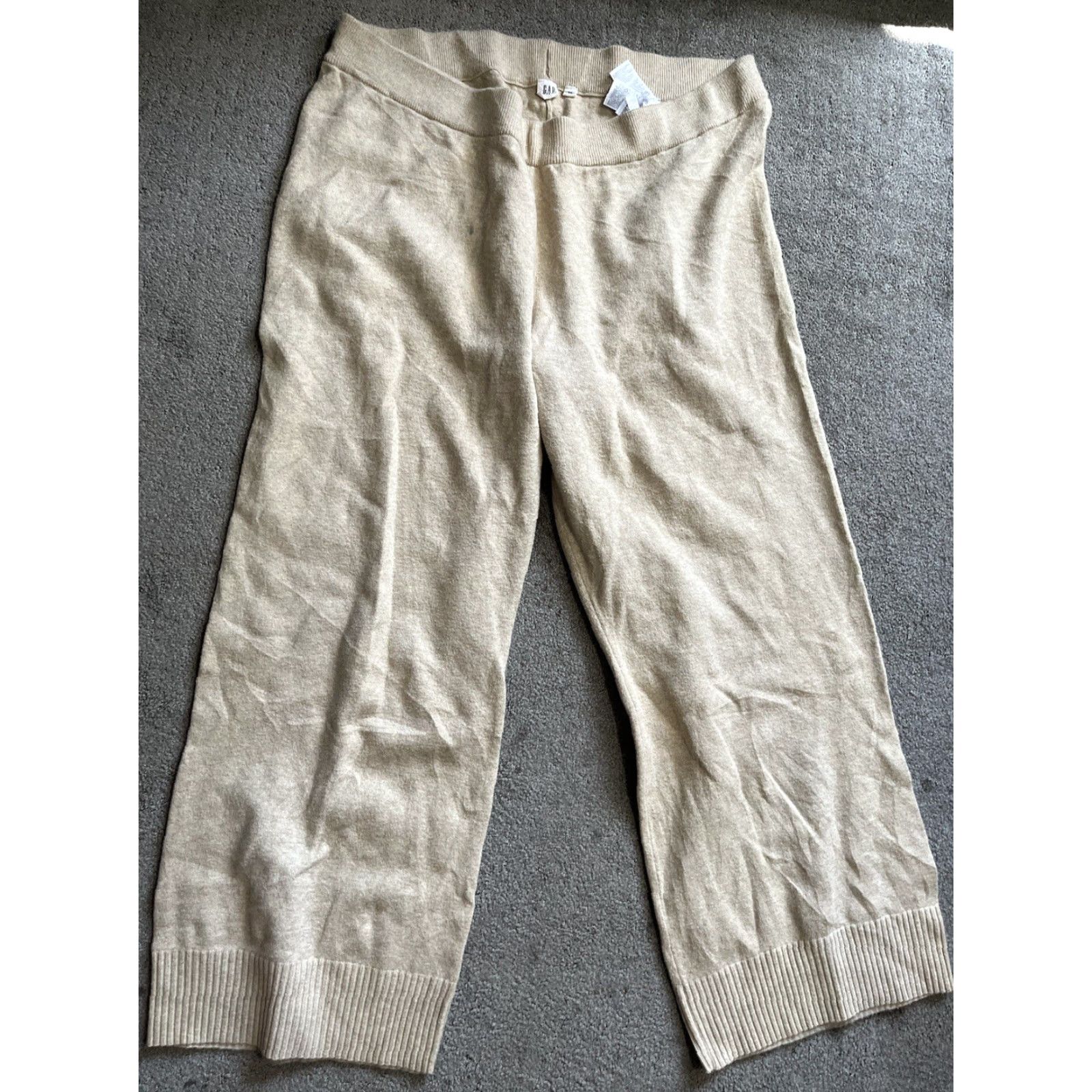 Gap Gap Women's Sweatpants Tie-Drawstring Wide-Leg Flare Cotton Blend Brown XXL Pull On Casual Pants Size 40" / US 18 - 2 Thumbnail