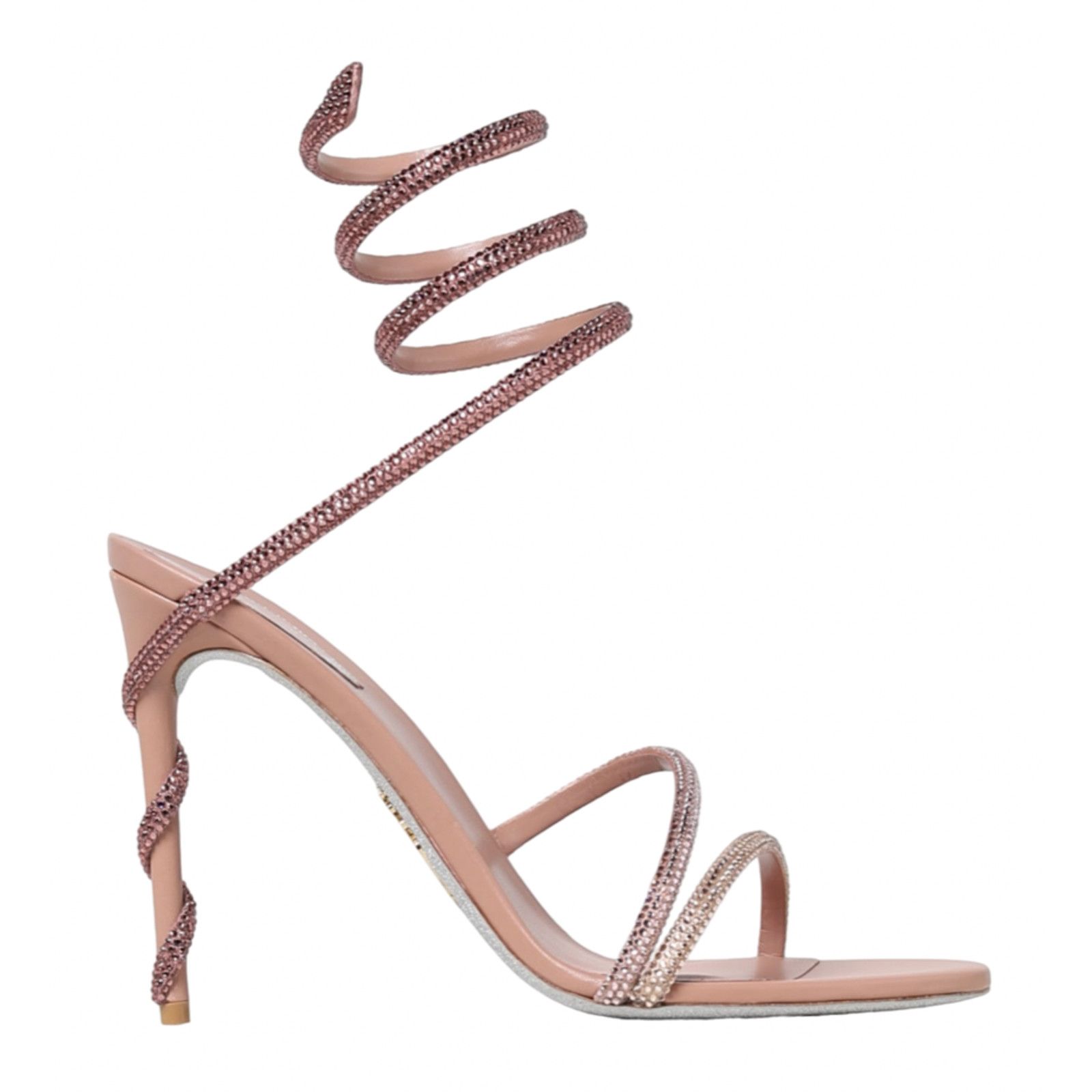 Rene Caovilla Margot Crystal Snake Ankle Wrap Strap Sandal Heel Pump 40 Size US 10 / IT 40 - 1 Thumbnail