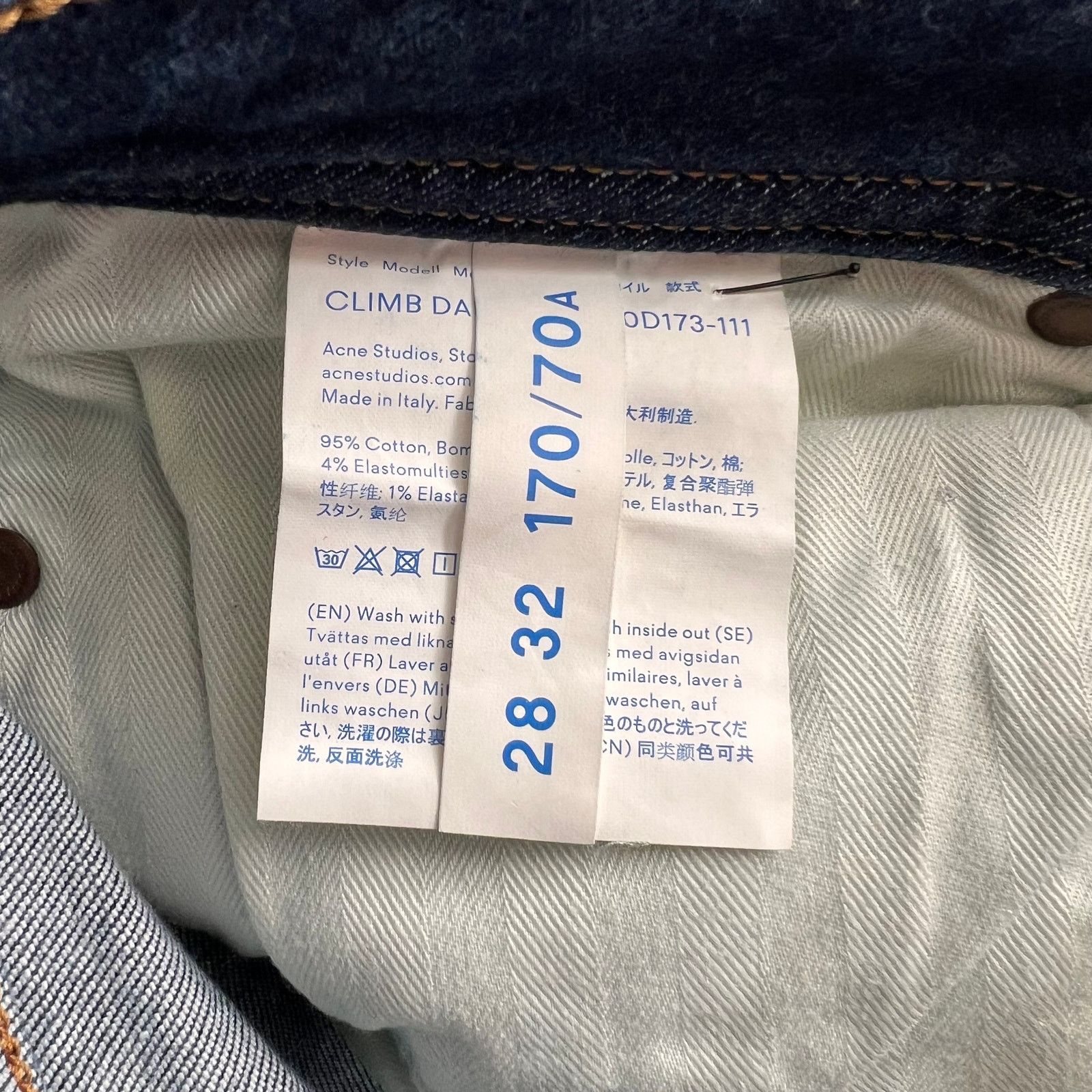 Acne Studios ACNE STUDIOS Blue Medium Wash Skinny Leg Jeans, US28 Size 28" / US 6 / IT 42 - 6 Thumbnail