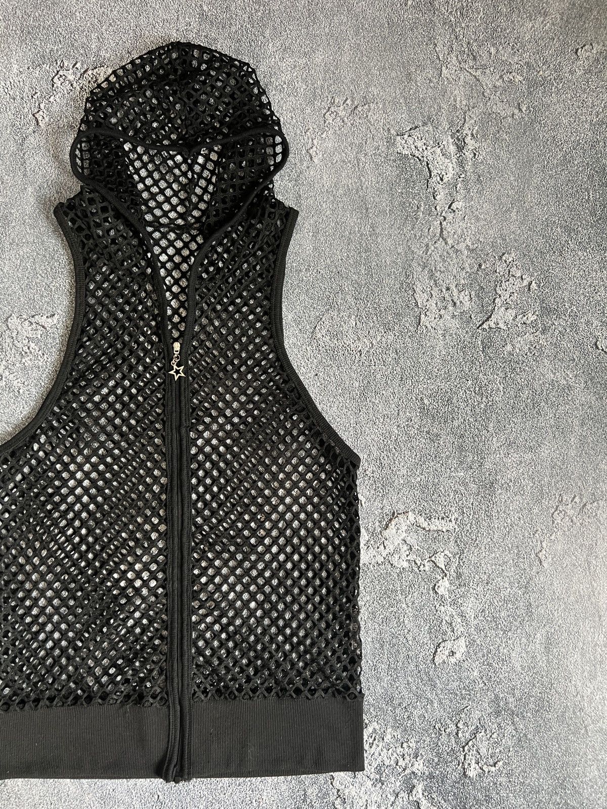 Japanese Brand Y2K mesh tank top hooded zip rave avant garde gothic Size M / US 6-8 / IT 42-44 - 2 Thumbnail