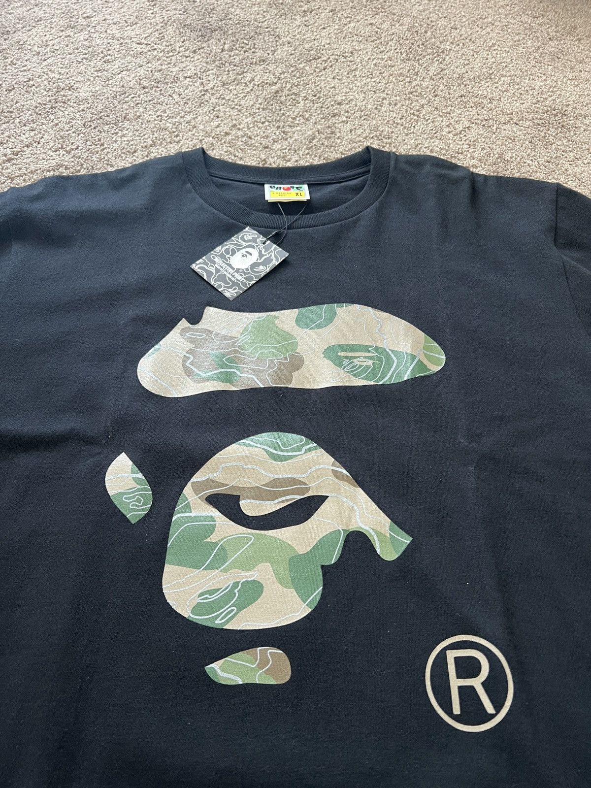 Bape Brand new A Bathing Ape Layered line camo ape face tshirt XL Size US XL / EU 56 / 4 - 2 Thumbnail