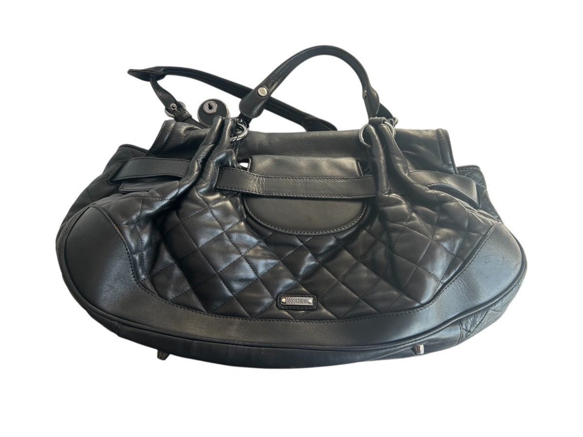 Designer × Moschino y2k moschino black leather shoulder bag opium Size ONE SIZE - 6 Thumbnail
