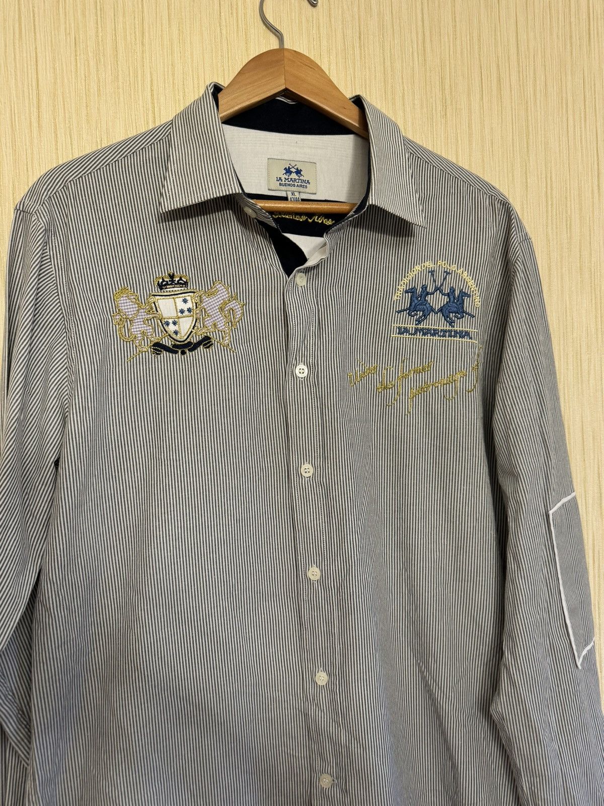 La Martina × Vintage La Martina vintage polo team striped shirt Size US XL / EU 56 / 4 - 4 Thumbnail