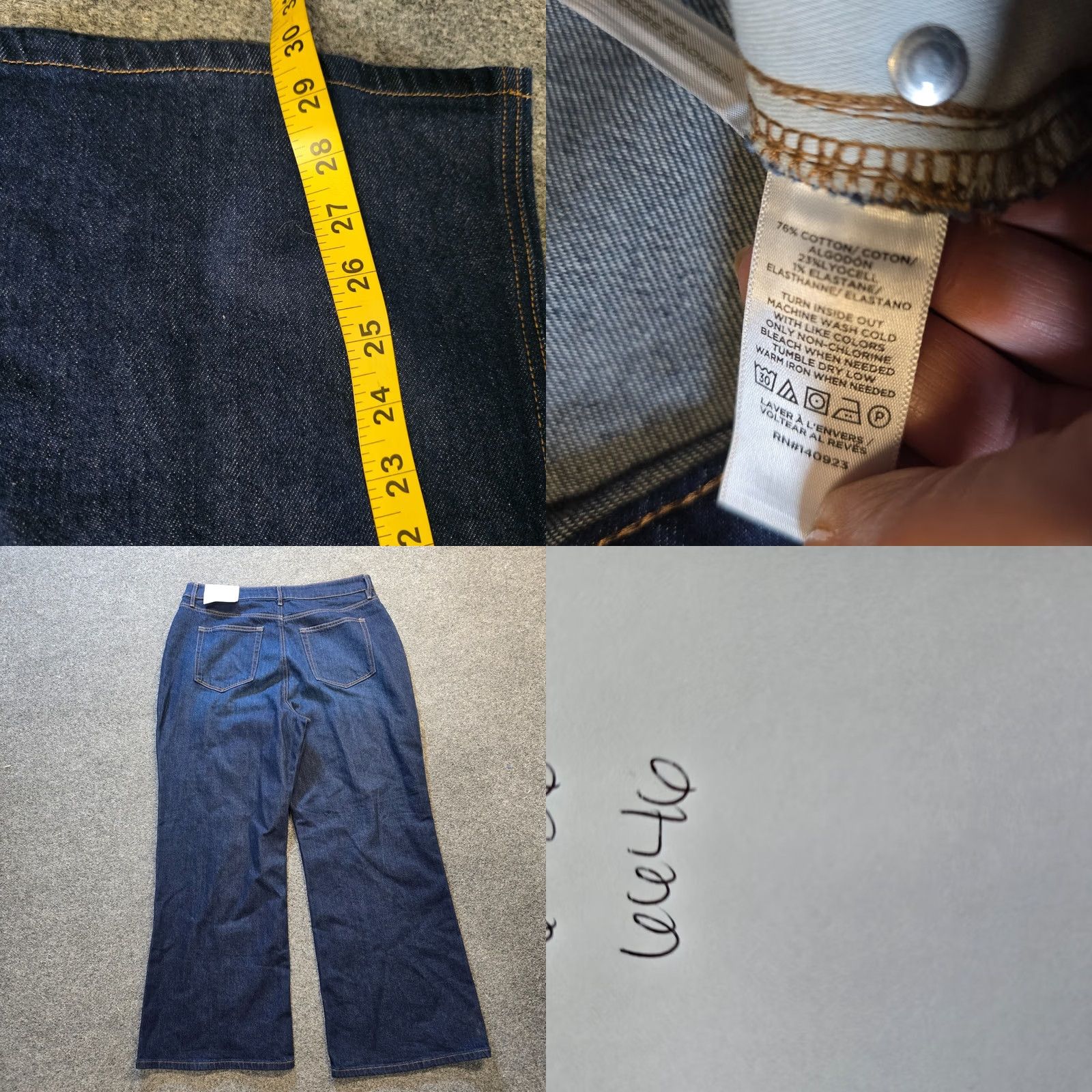 Loft LOFT Jeans Womens Size 32 Blue Wide-Leg High Rise Curvy Fit Capsule Casual Dark Jeans Size 24" / US 00 / IT 34 - 8 Thumbnail