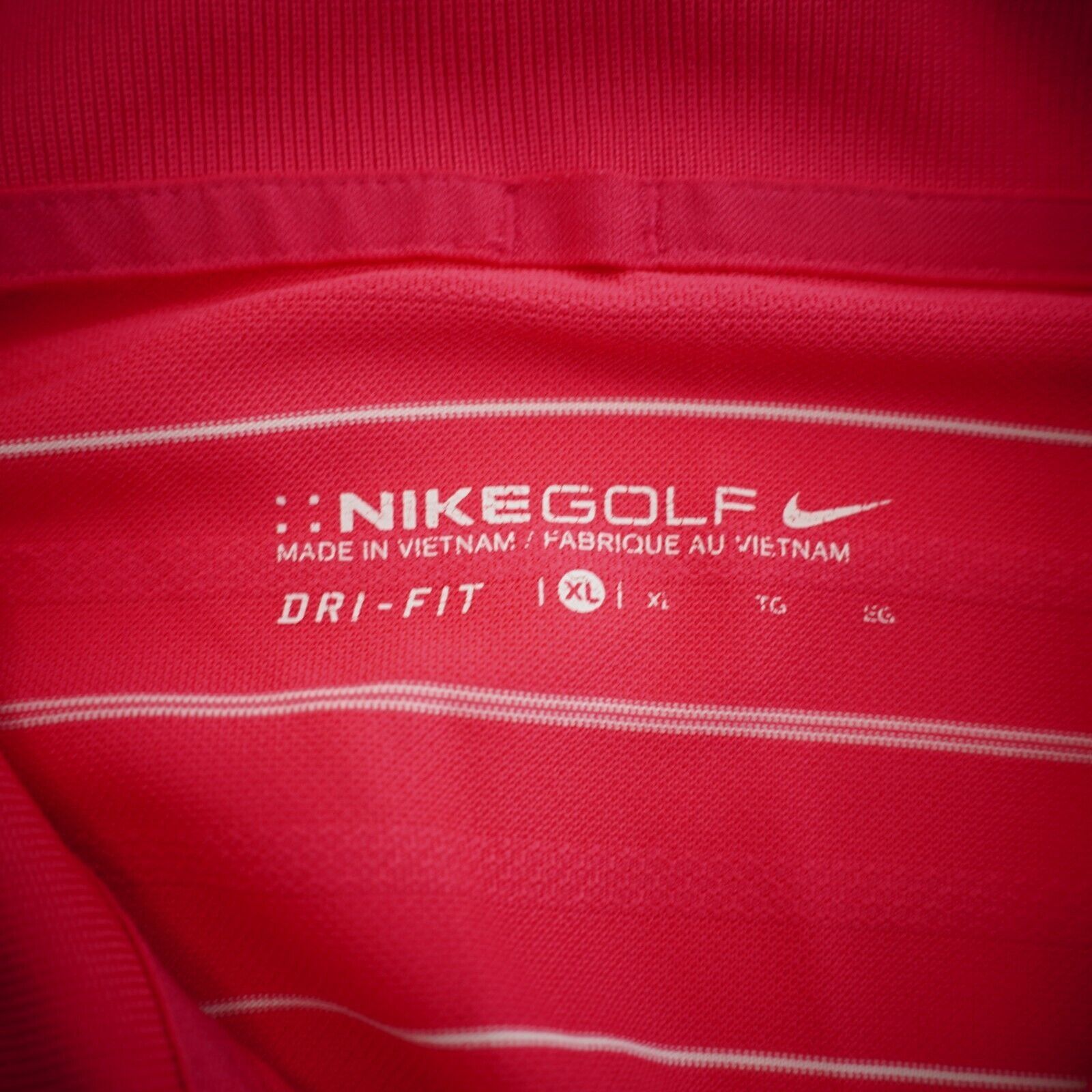Nike Nike Golf Dri-Fit Pink Striped Polyester XL Short Sleeve Pol Size US XL / EU 56 / 4 - 8 Thumbnail