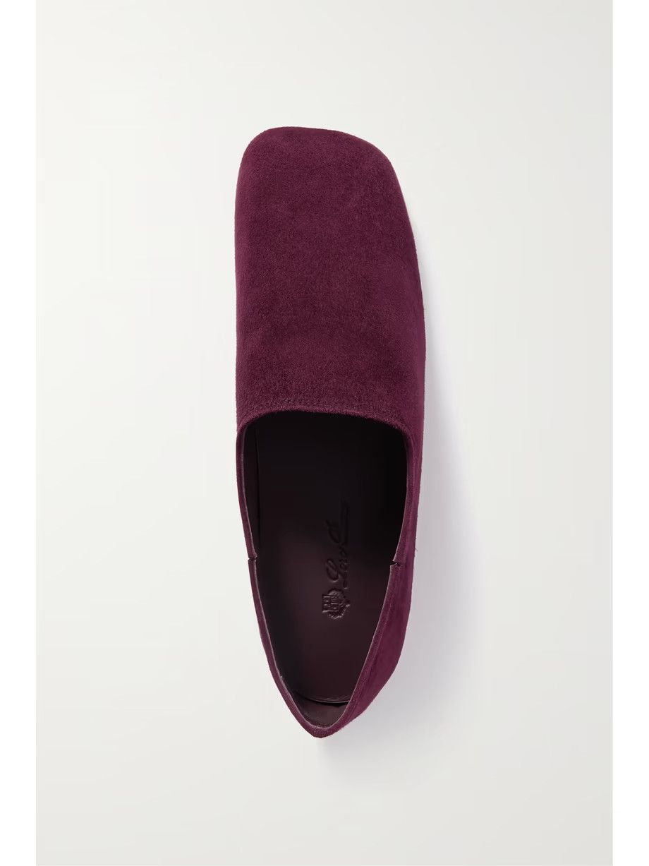 Loro Piana o1srvl11e0225 Gravina suede Slippers in Plum Size US 6 / IT 36 - 5 Thumbnail