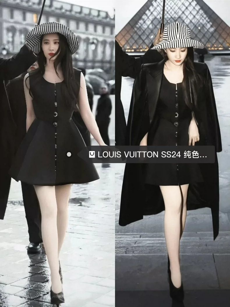 Louis Vuitton LOUIS VUITTON SS24 Black Crew Neck Midi Single Breasted Sle Size XXS / US 00 / IT 34 - 8 Thumbnail