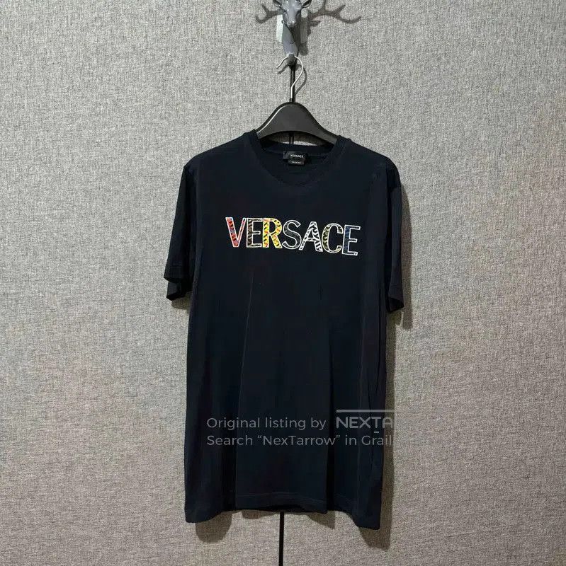 Versace Versace Men's Cotton Logo T-Shirt in Navy . Size US S / EU 44-46 / 1 - 1 Thumbnail
